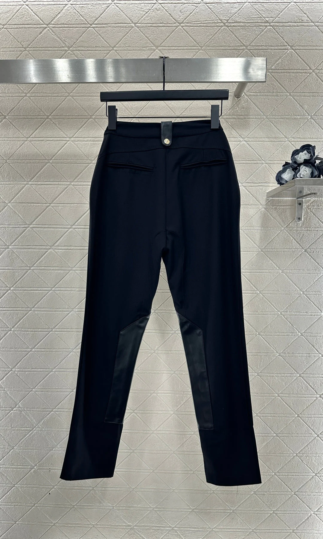 High-Elastic Leather Zipper Pants