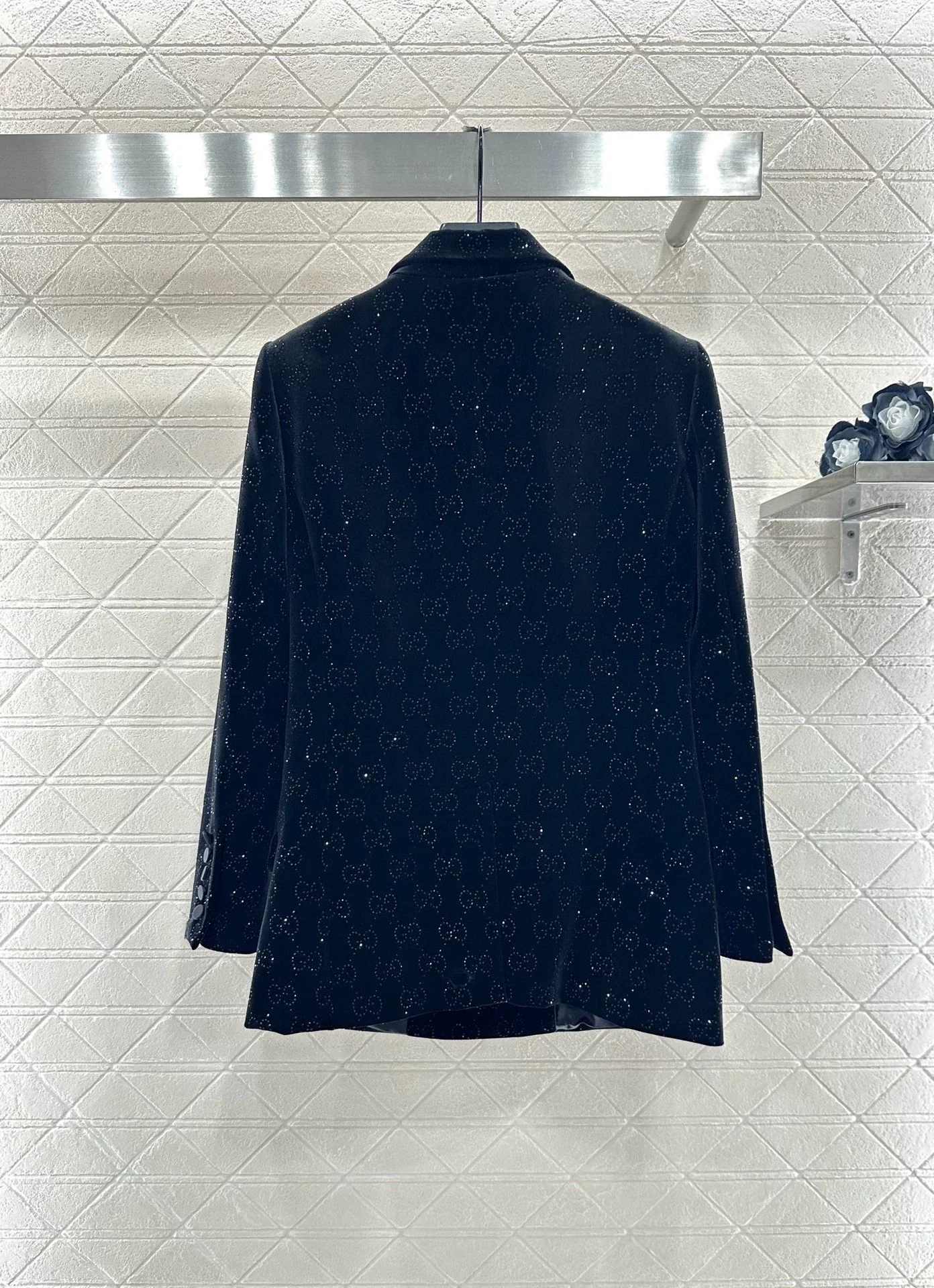 Velvet rhinestone suit jacket