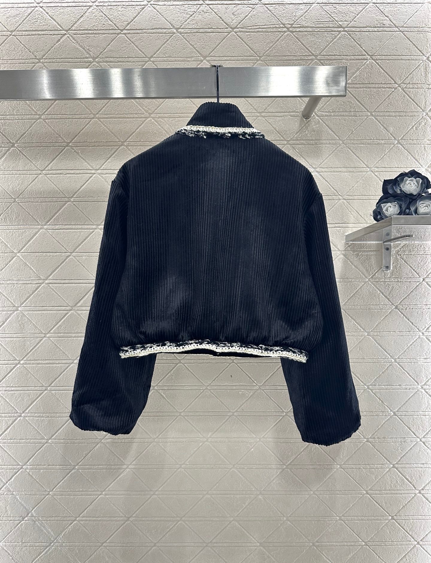 25fw new contrast color binding corduroy jacket