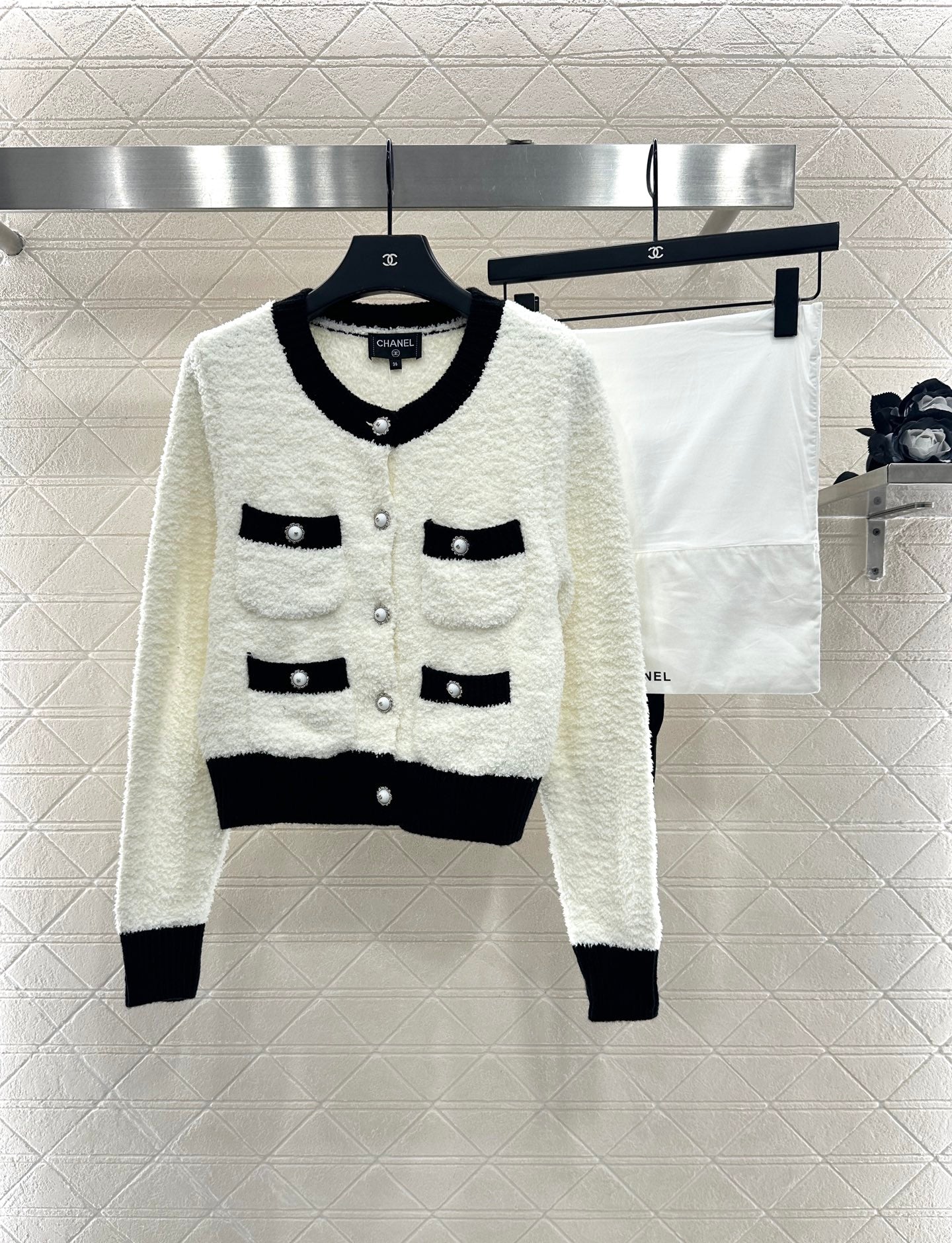 Color blocking pocket knitted cardigan