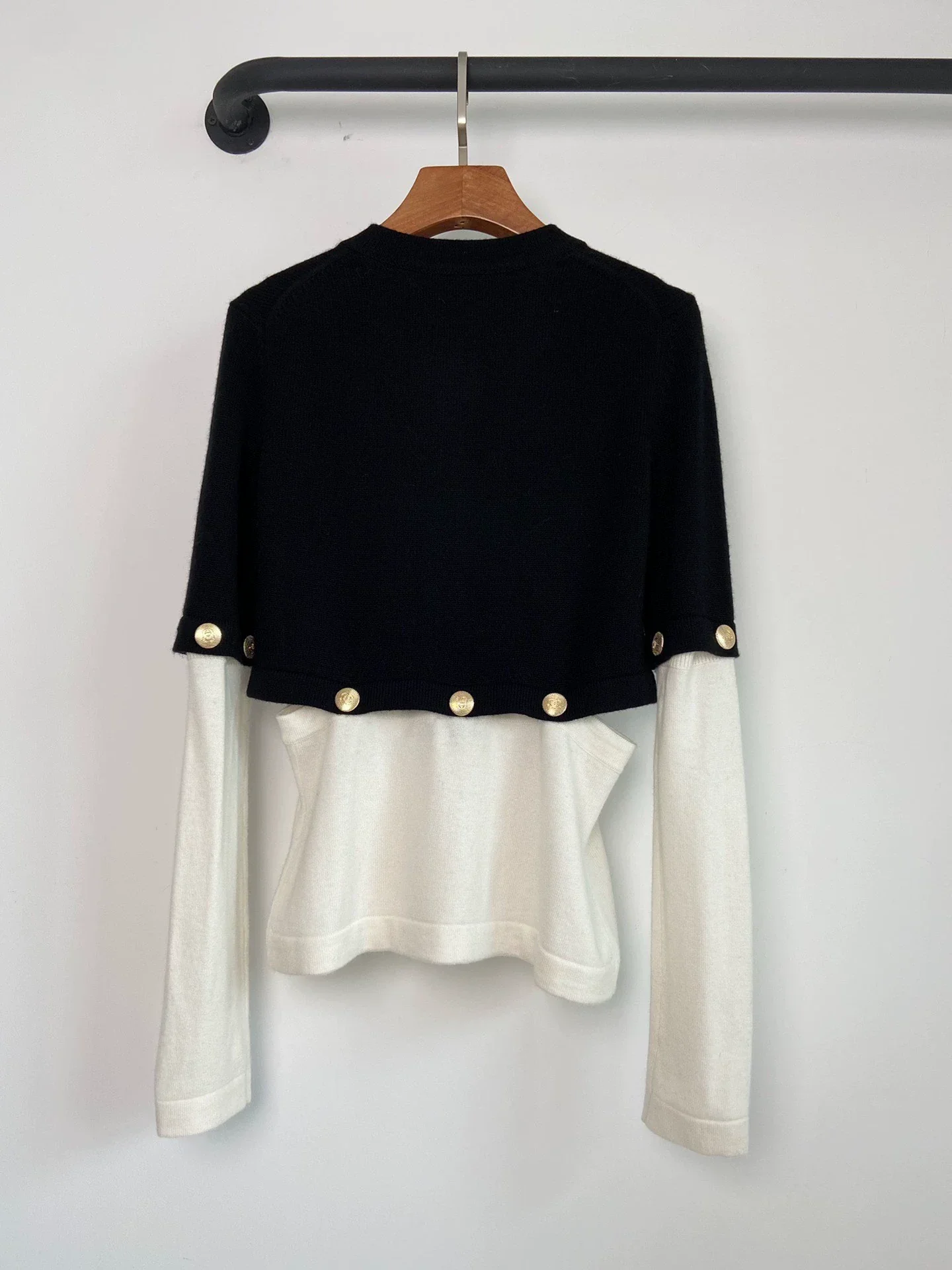 25fw Lion head buckle spliced knitted sweater（Medieval Series）