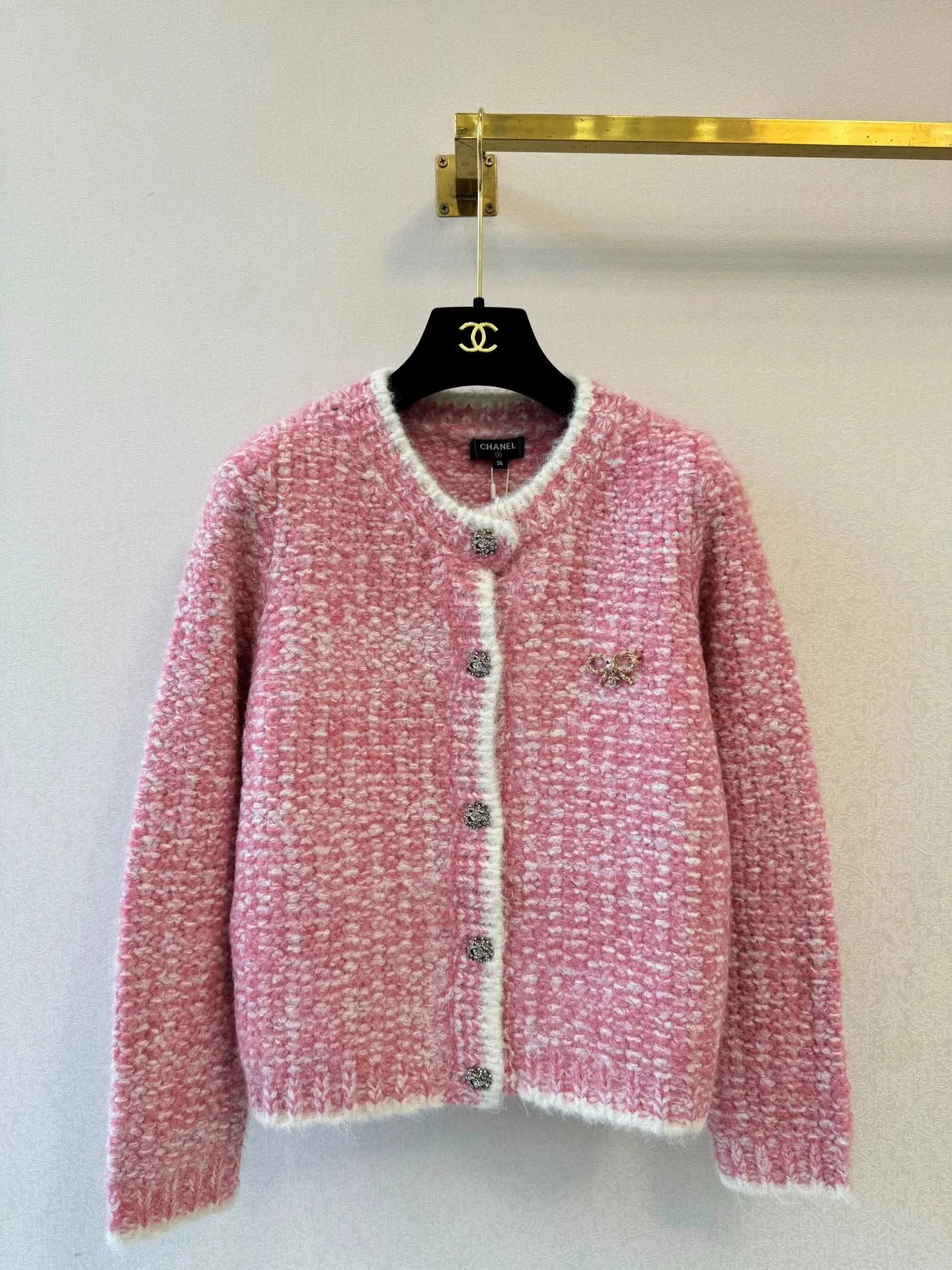 Pink knitted cardigan