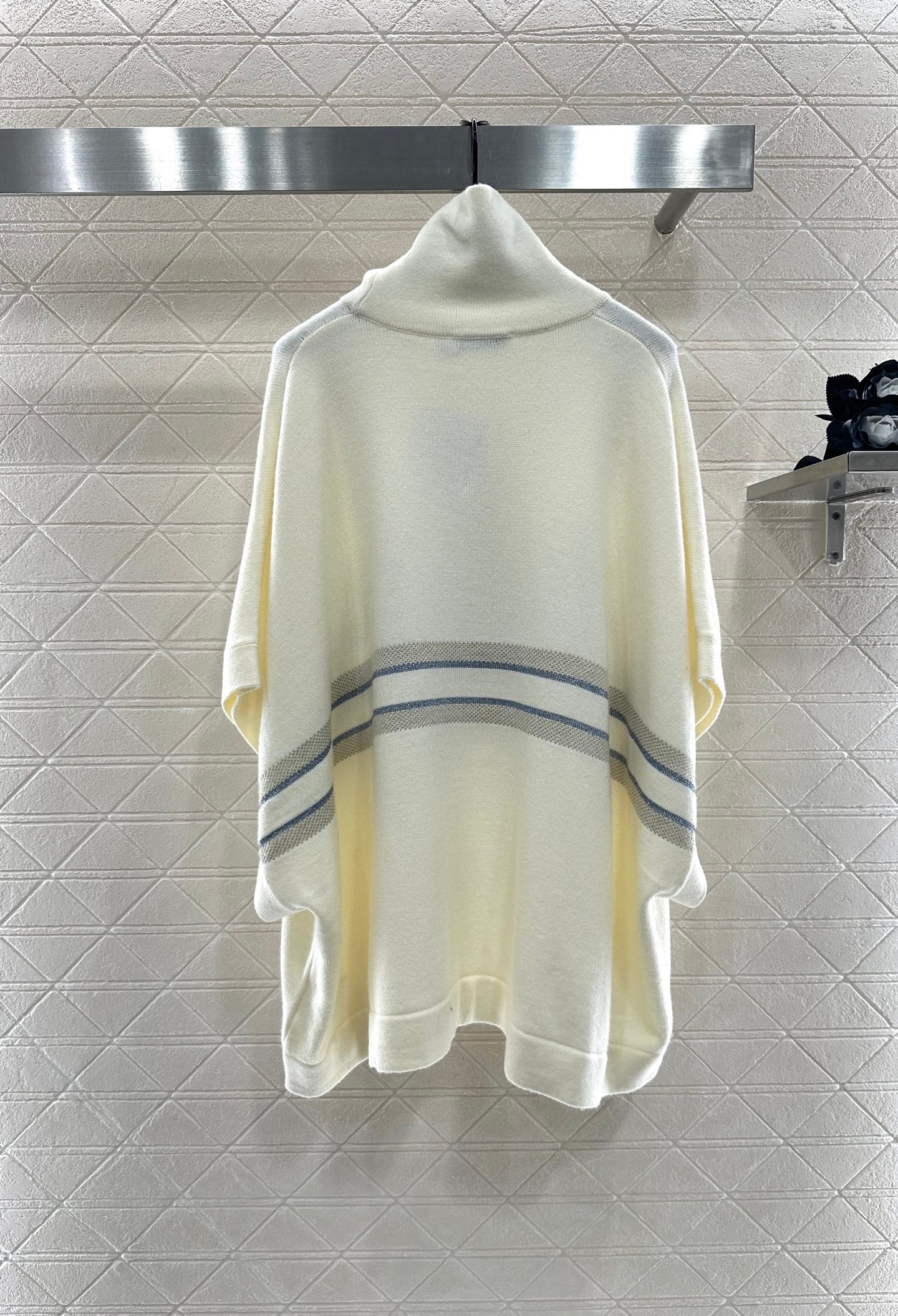 25fw new lapel high collar wool knitted cape