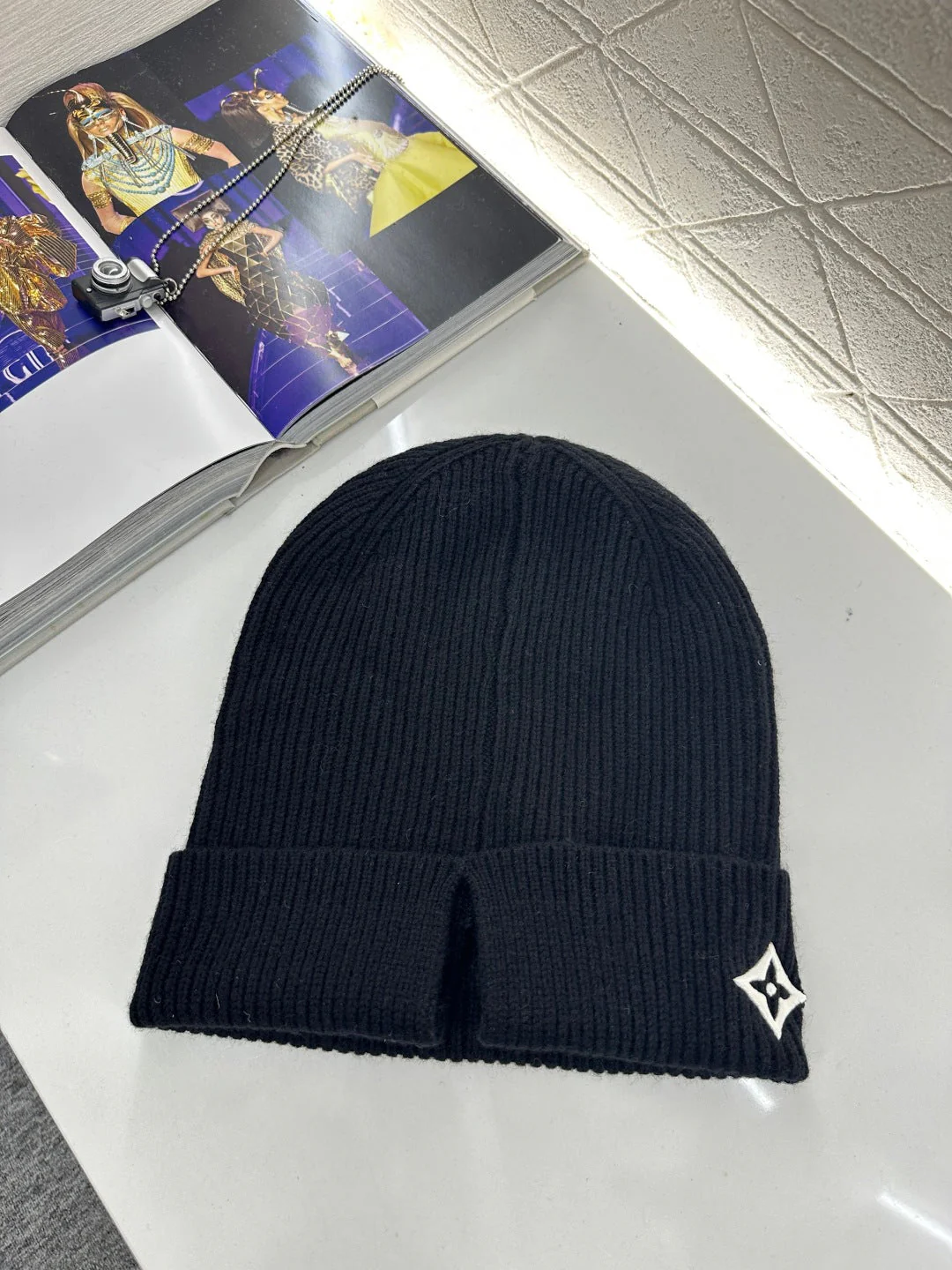Logo cashmere knitted hat