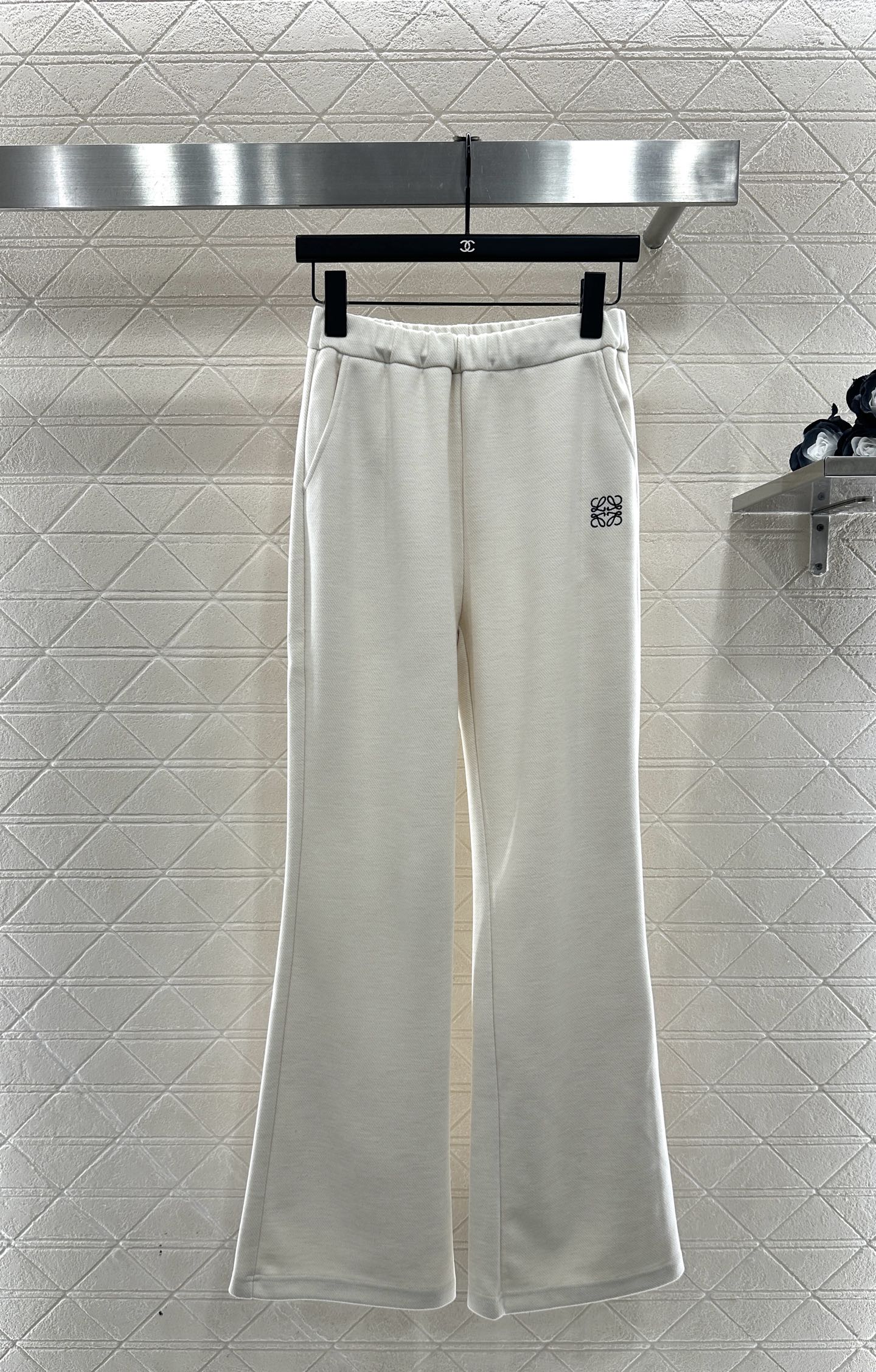 Micro pull drawstring straight leg pants