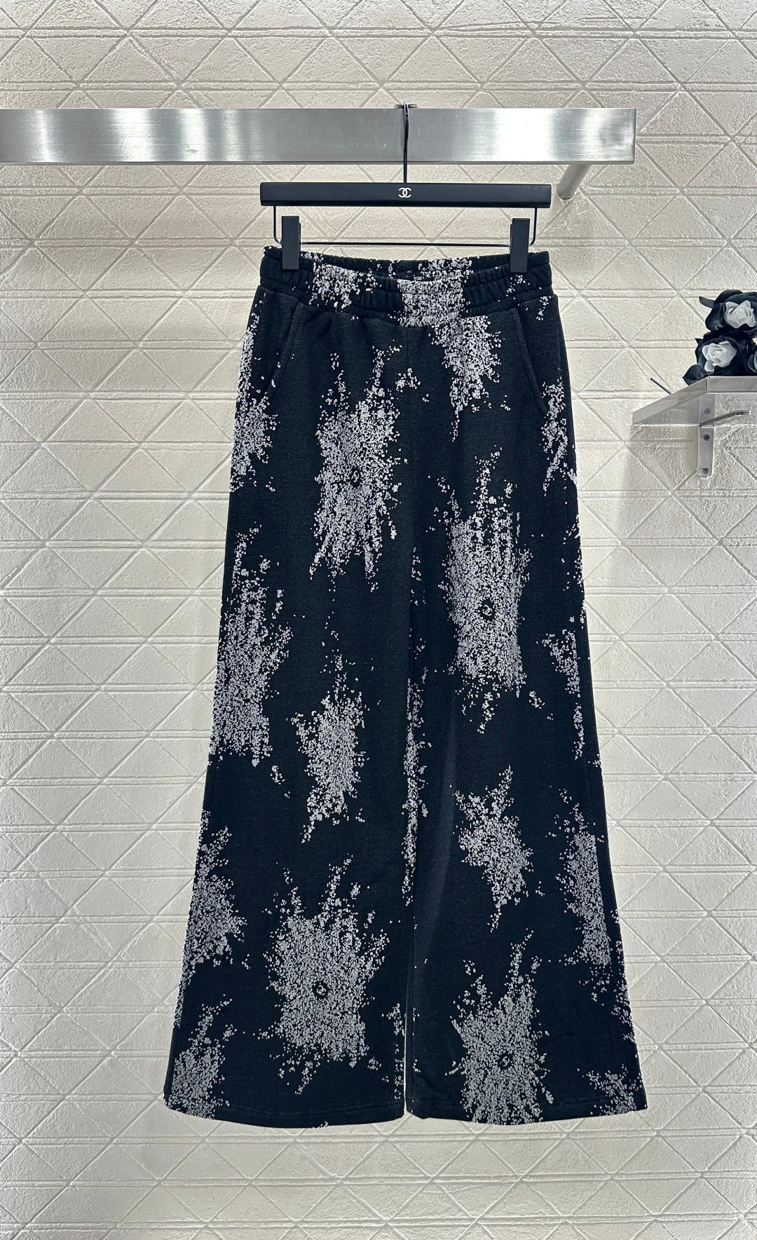 jacquard wide-leg trousers