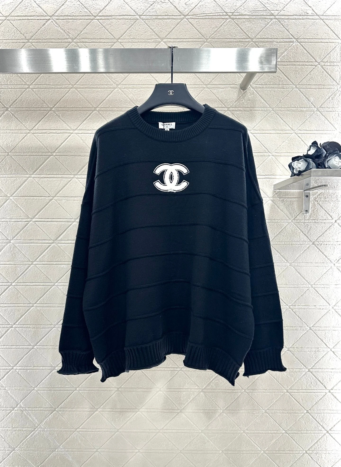 25fw Head letter knitted top and pants set