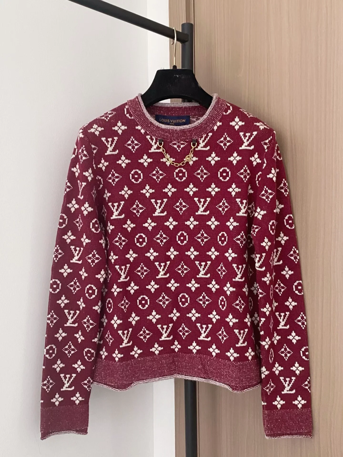 25fw Old flower chain sweater