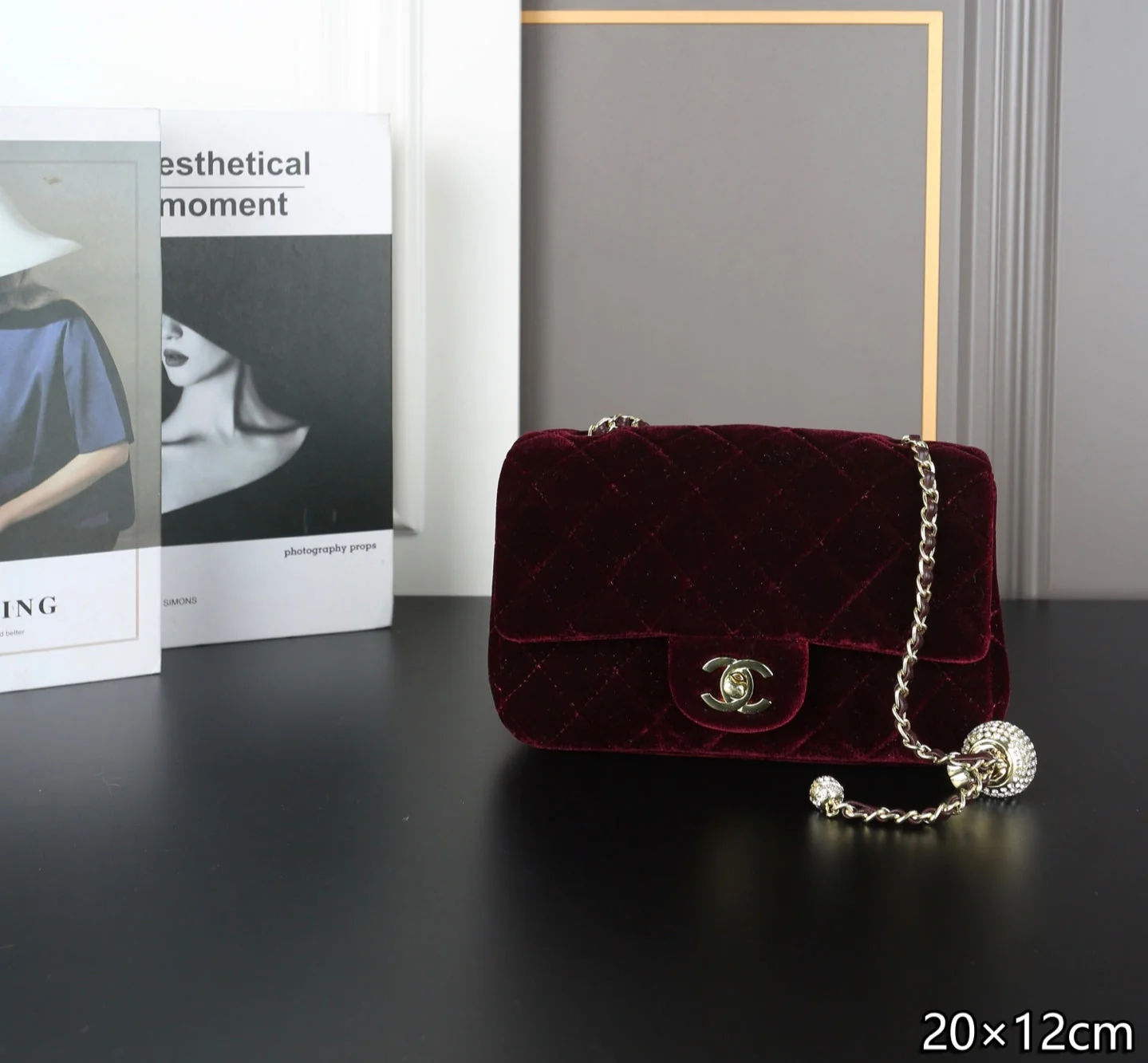 New velvet square fat man diamond chain bag