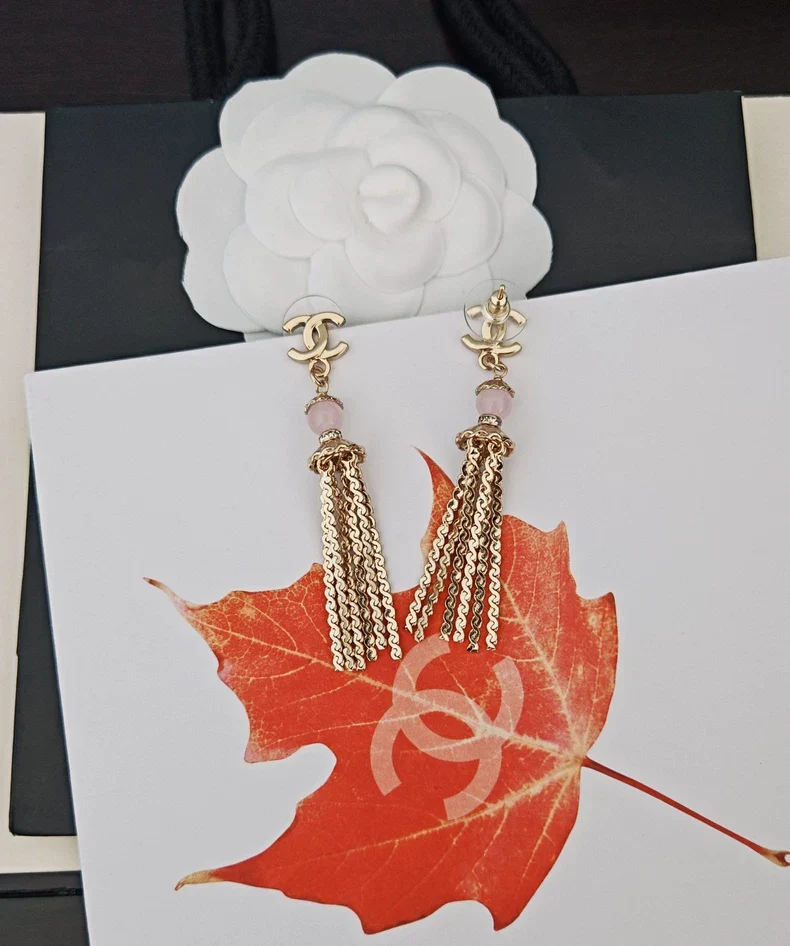 Pink tassel earrings