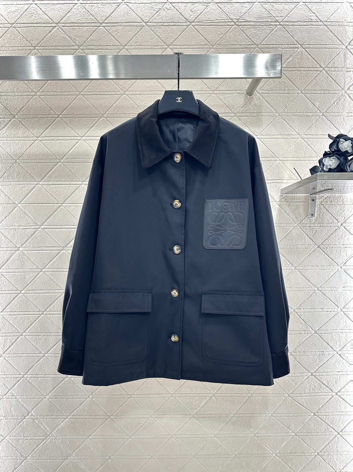 25fw Leather tag pocket jacket