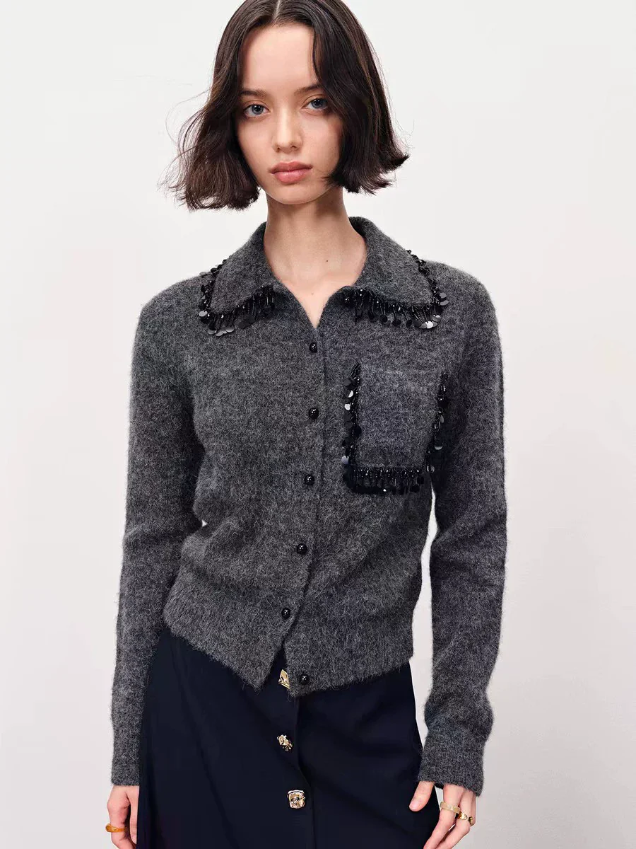 25fw Collar cardigan