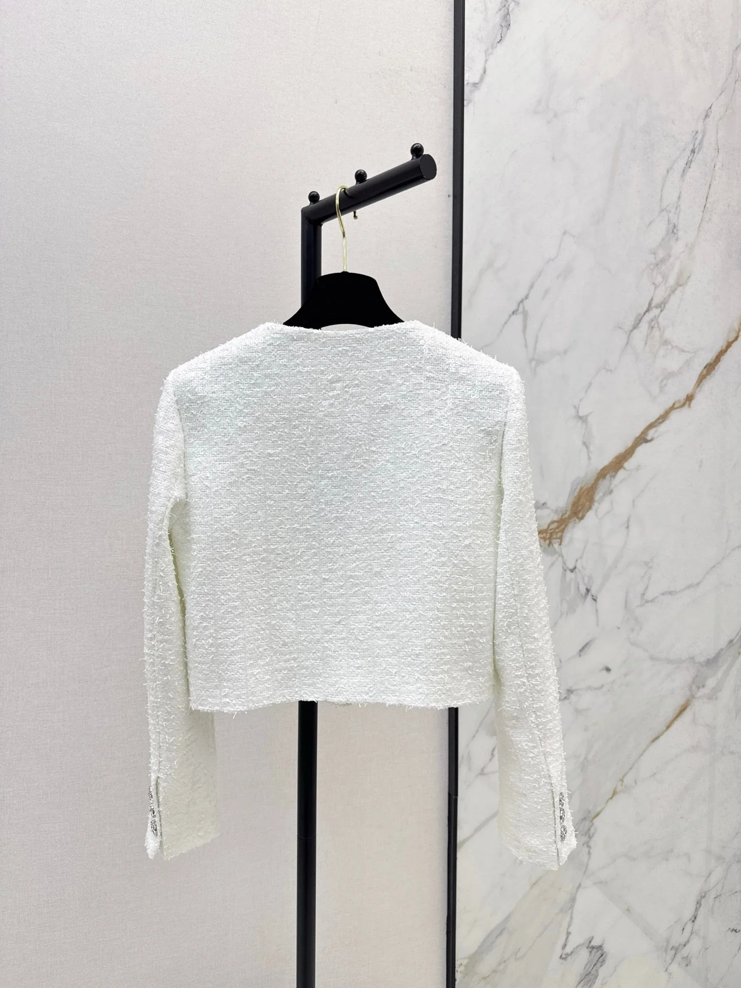 25fw Woven woolen tweed long sleeved jacket