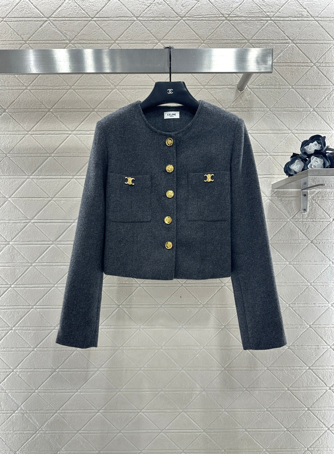 Crew neck blazer suit