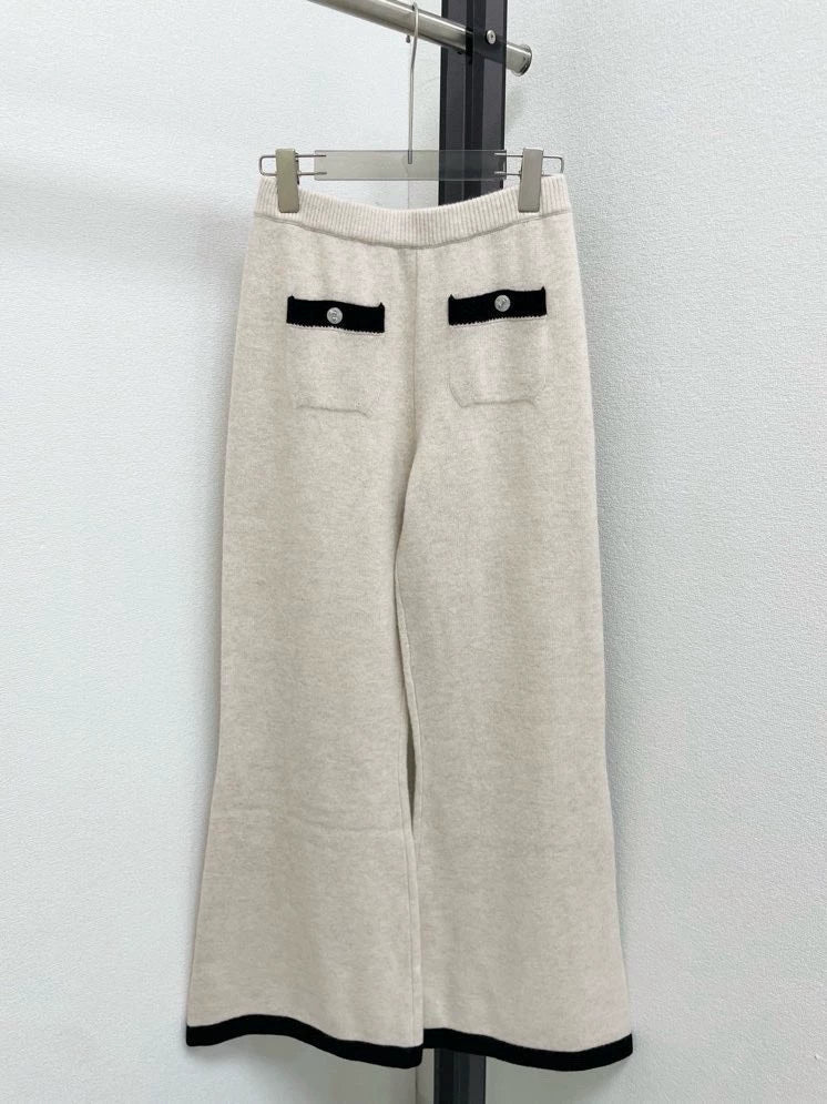 Color blocking small bow logo button down pants