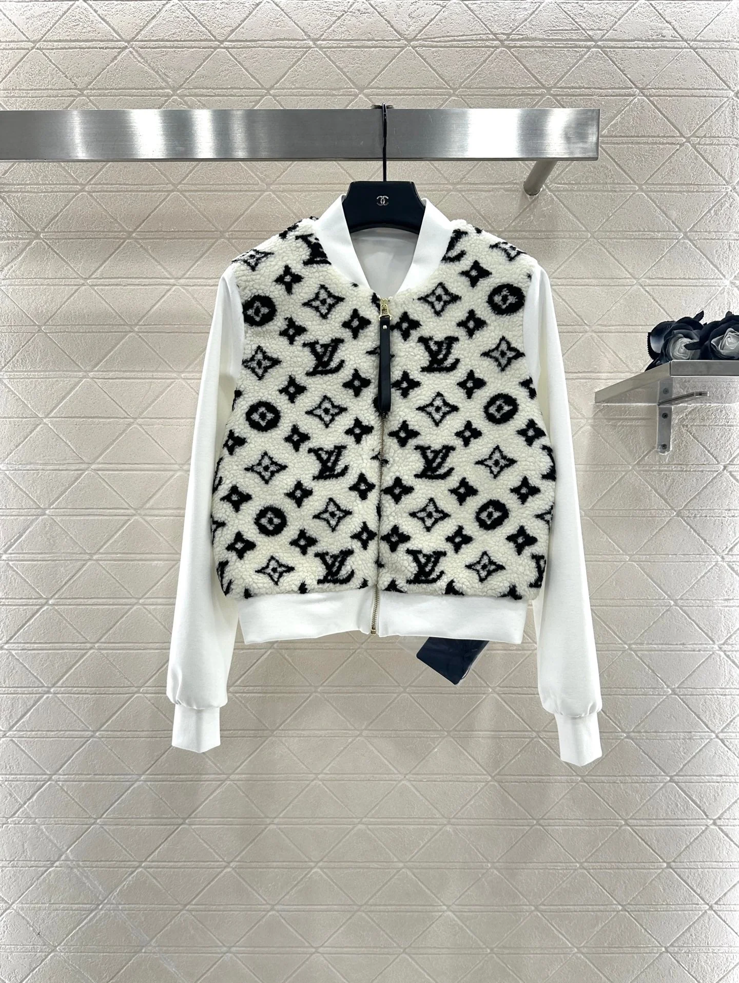 25fw Splicing Teddy Lamb Wool Coat