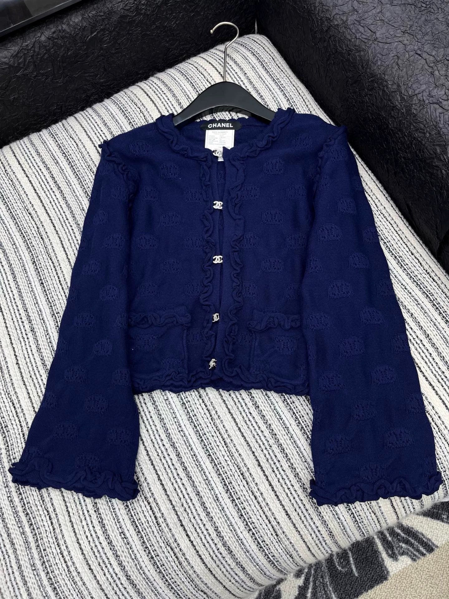 Hook flower round neck jacket