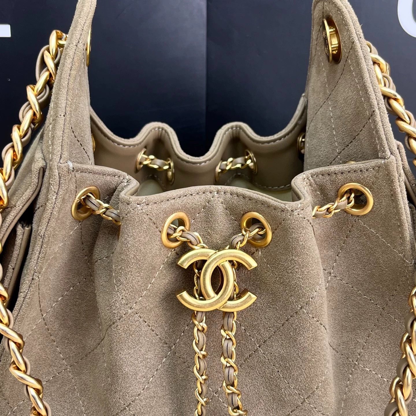 25C suede hippie bag (grey）