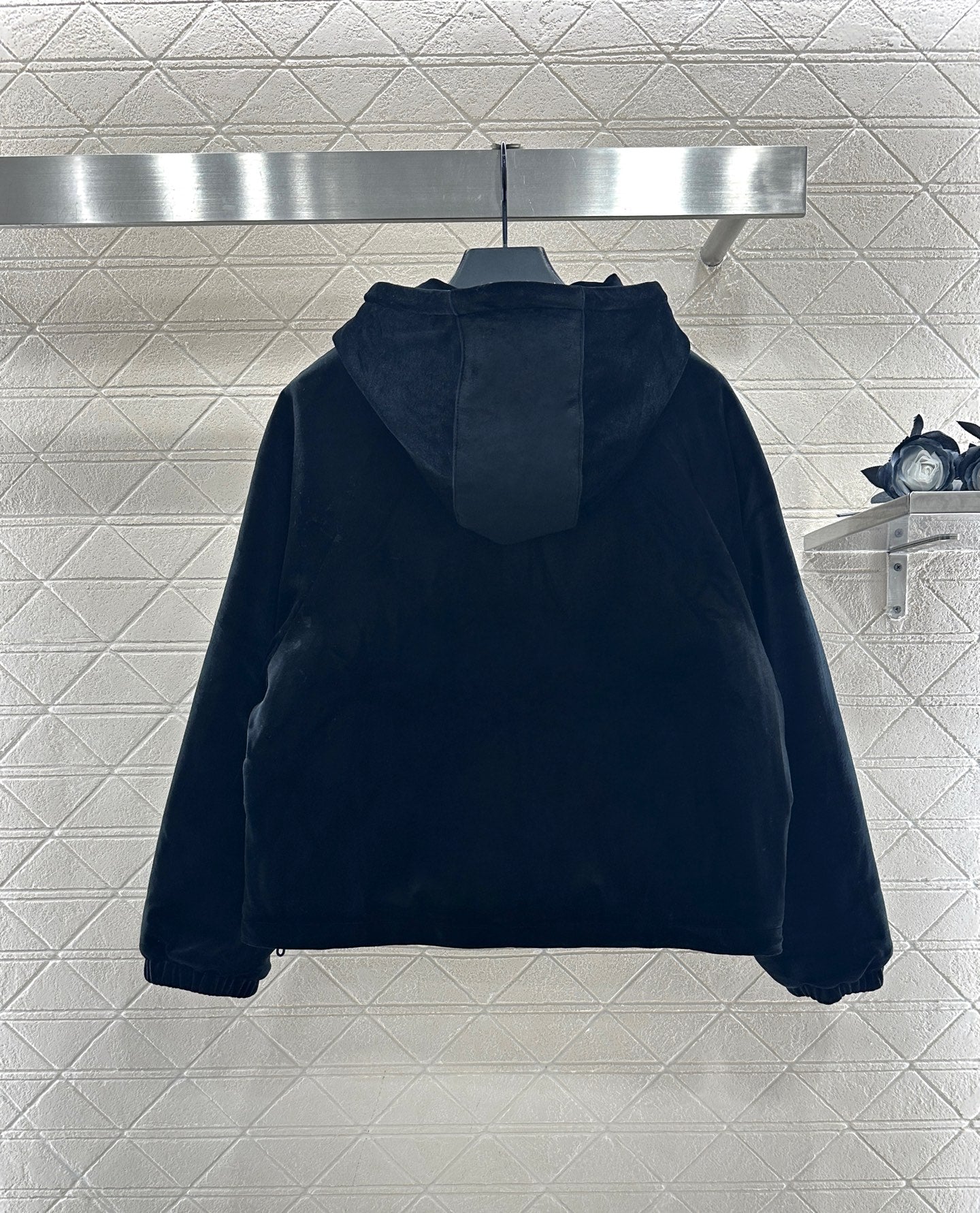 Hooded velvet cotton jacket