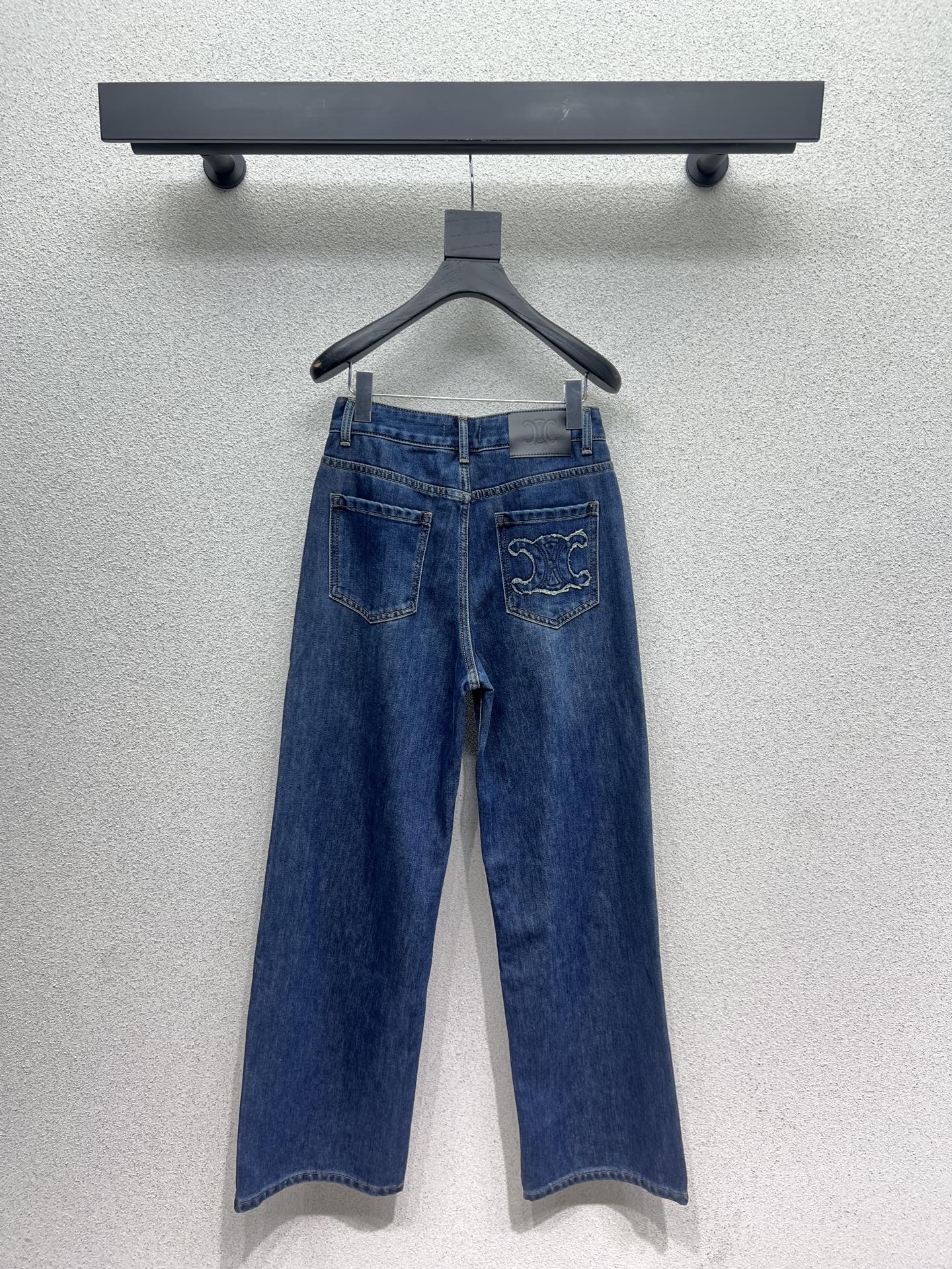 Fleece and fleece straight leg denim pants
