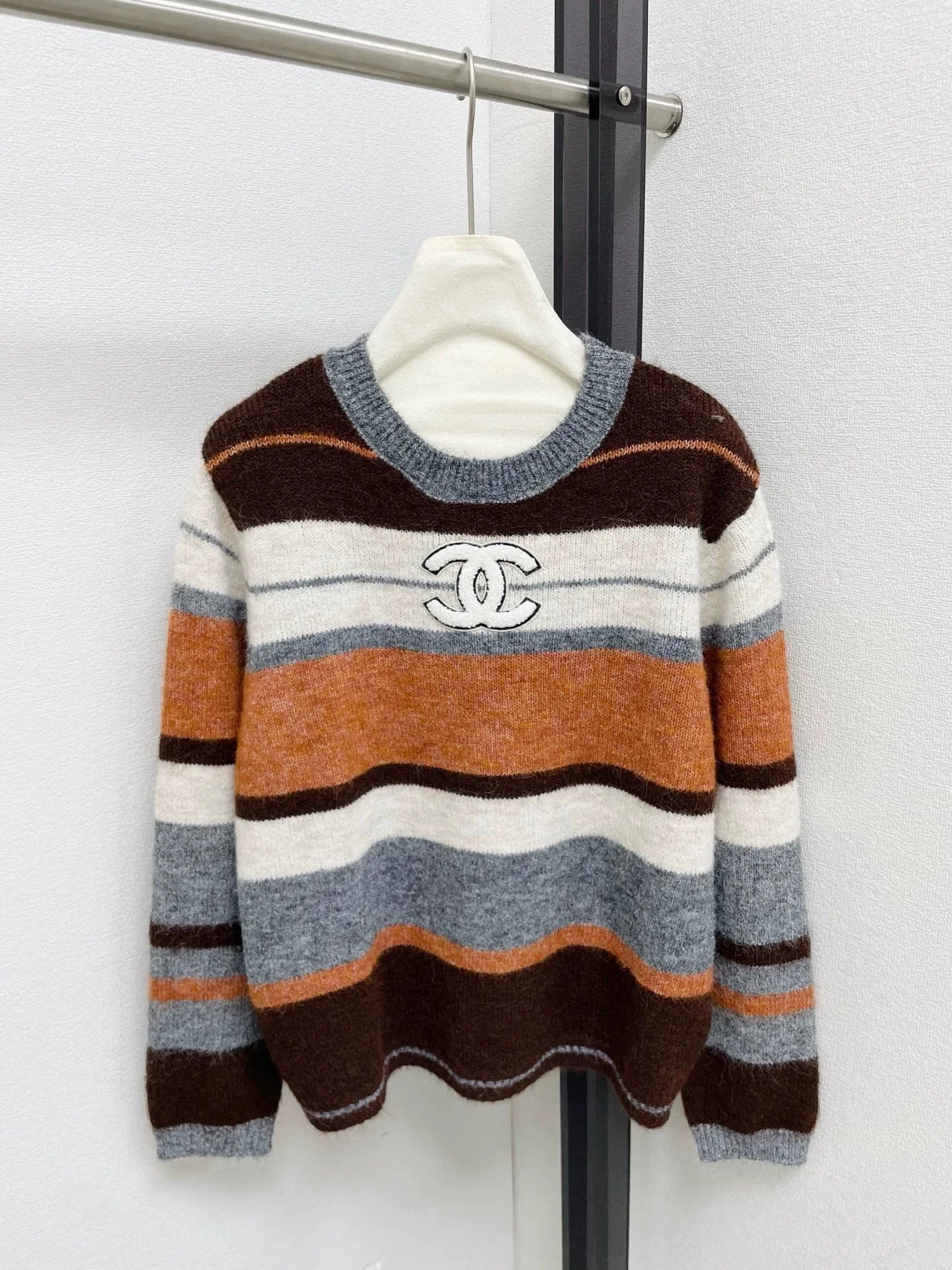 Contrasting striped sweater