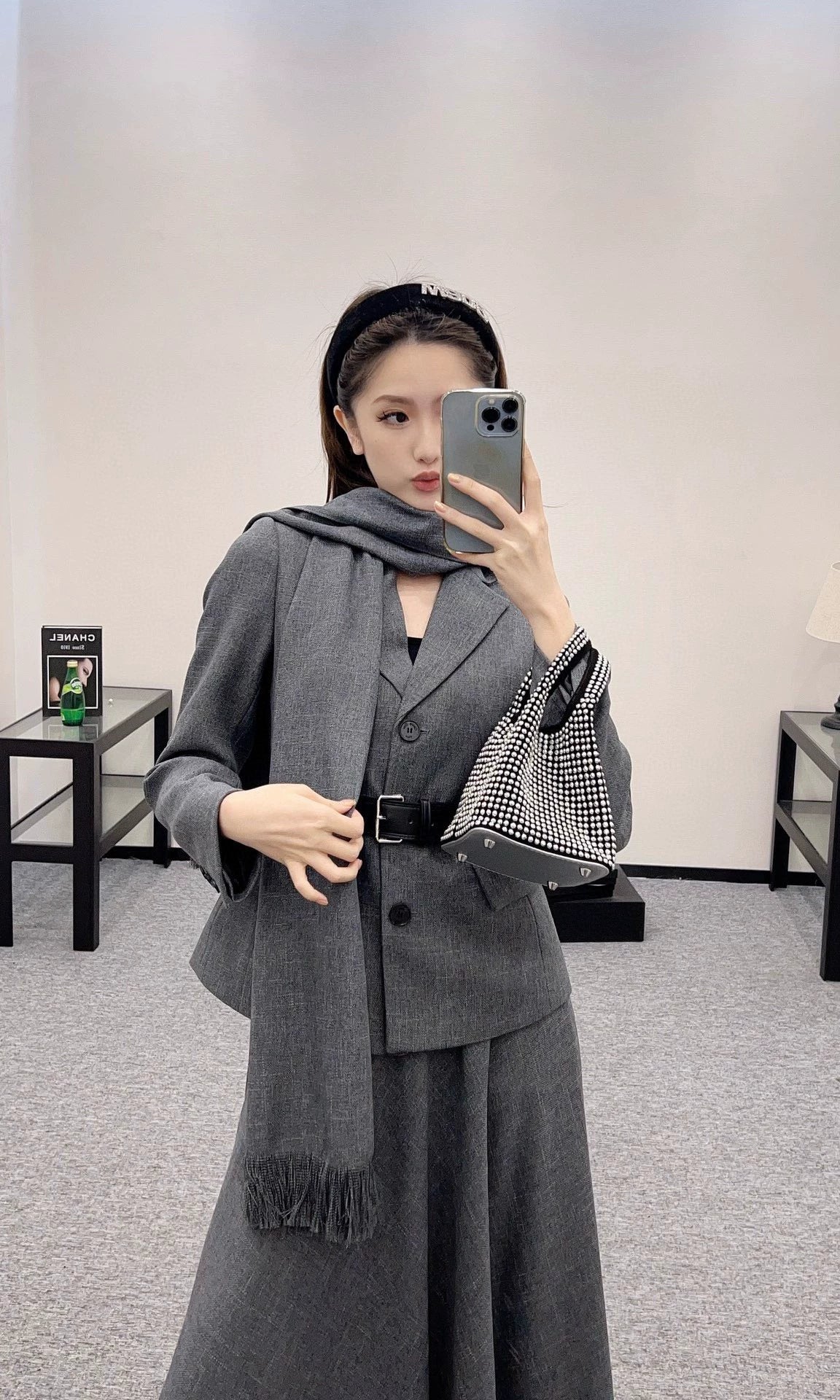 25fw Shawl lapel waistband suit multiple piece set