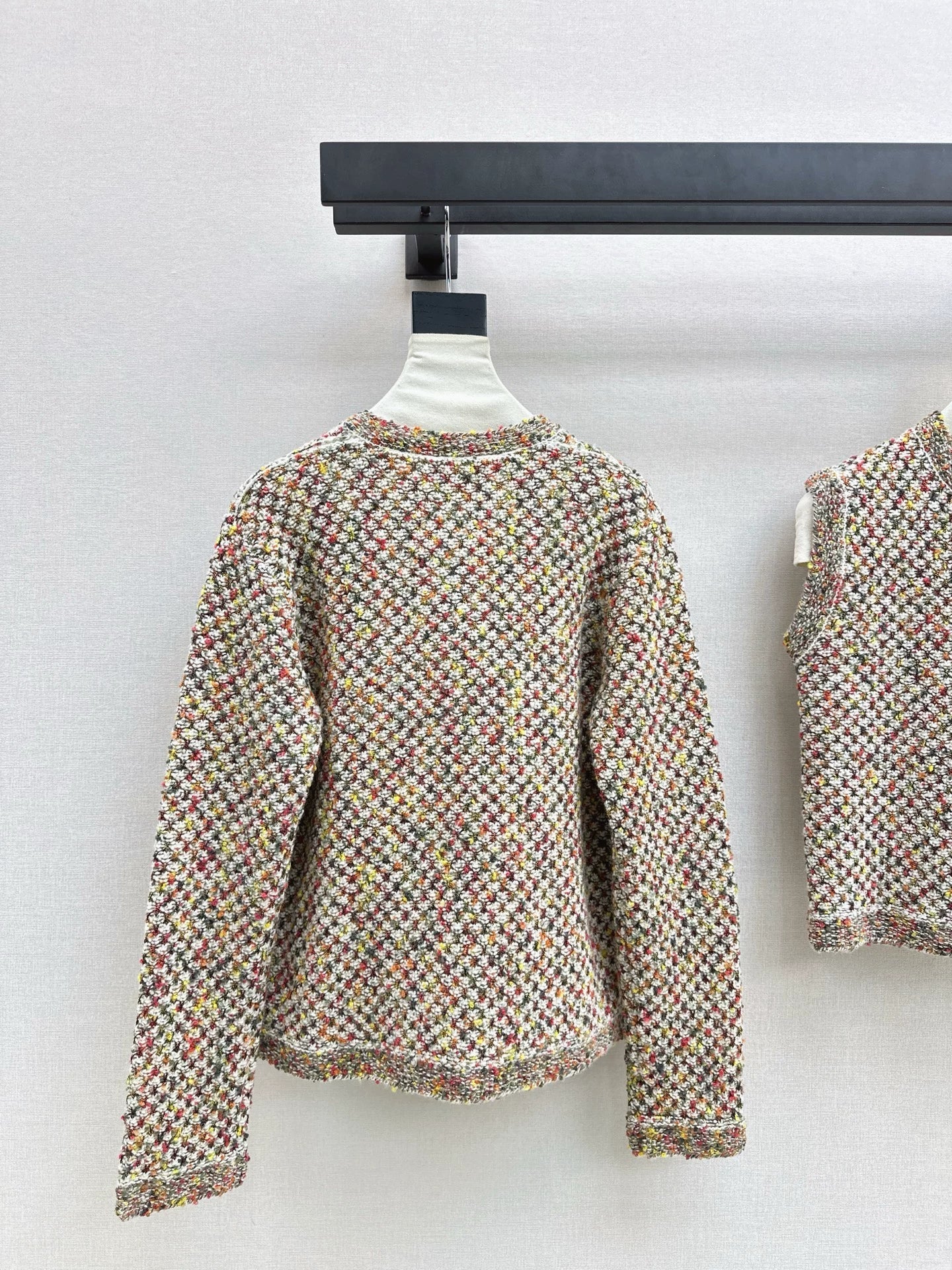 Flower yarn cashmere cardigan