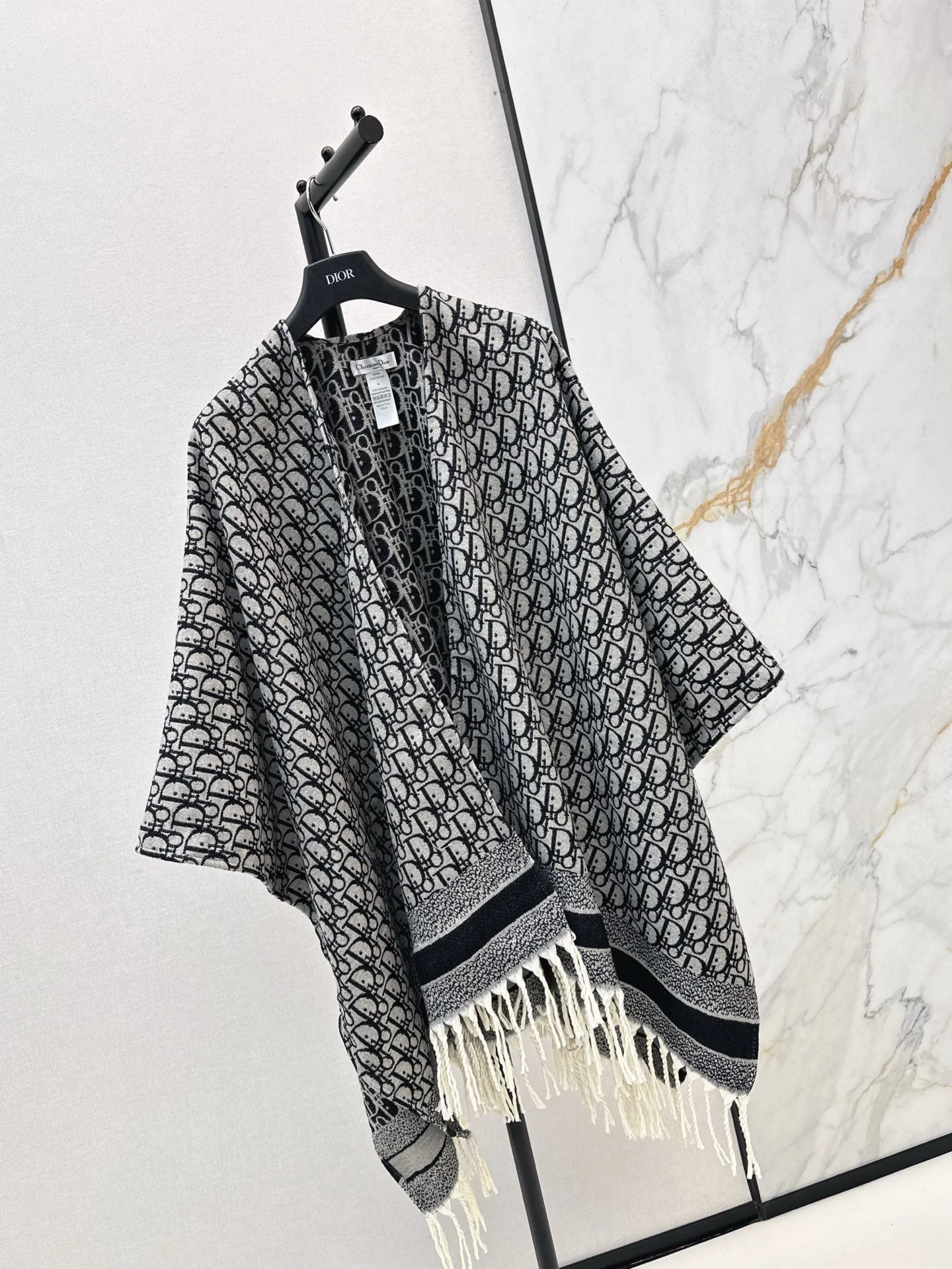 Floral pattern wool shawl scarf cape