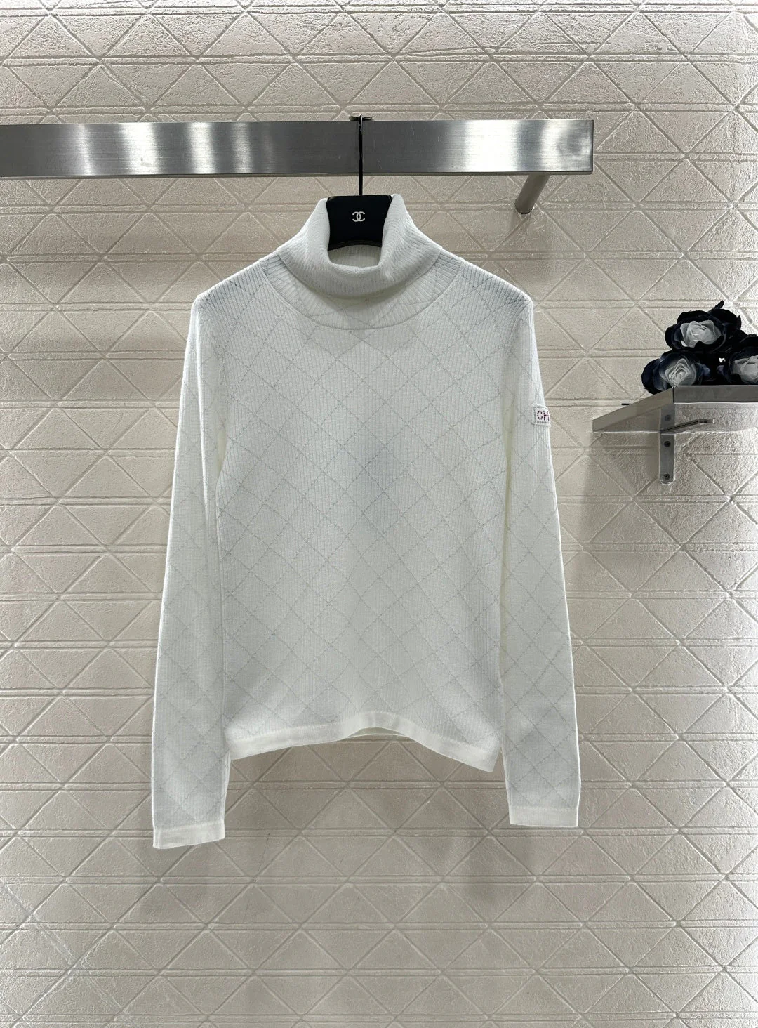 High neck knitted pullover sweater