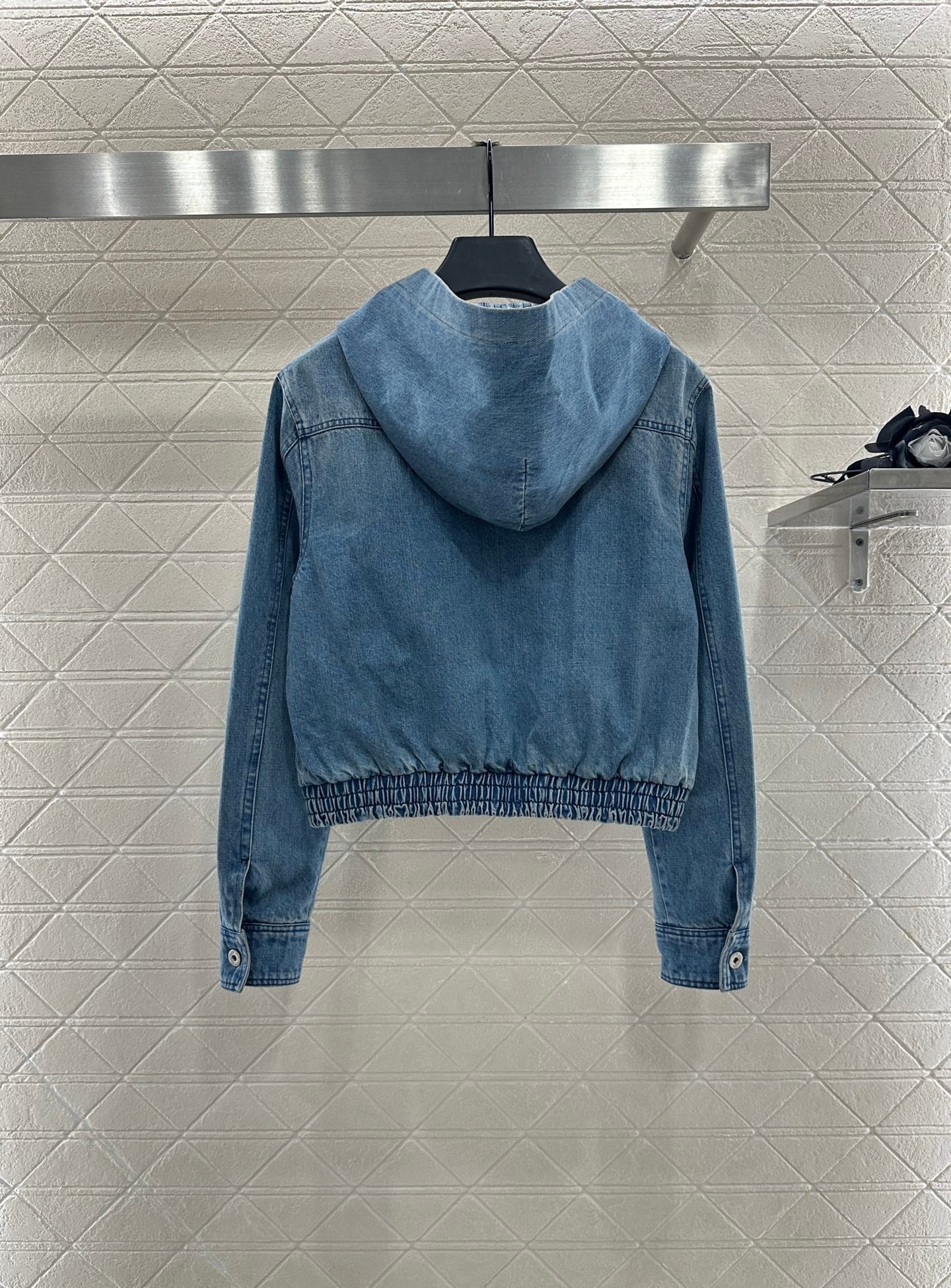 25fw new hooded plaid denim jacket