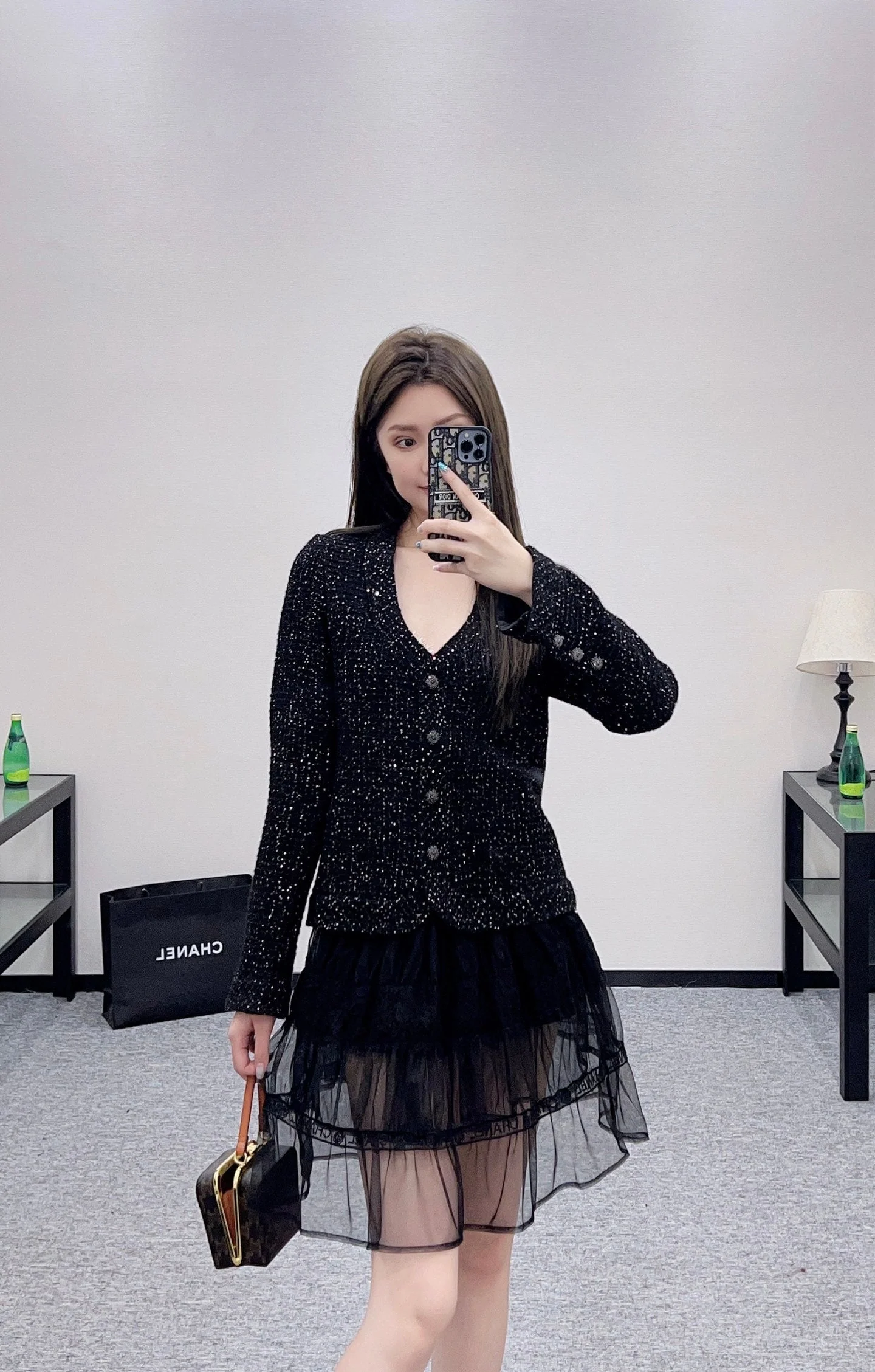 25fw new plaid woven dress jacket