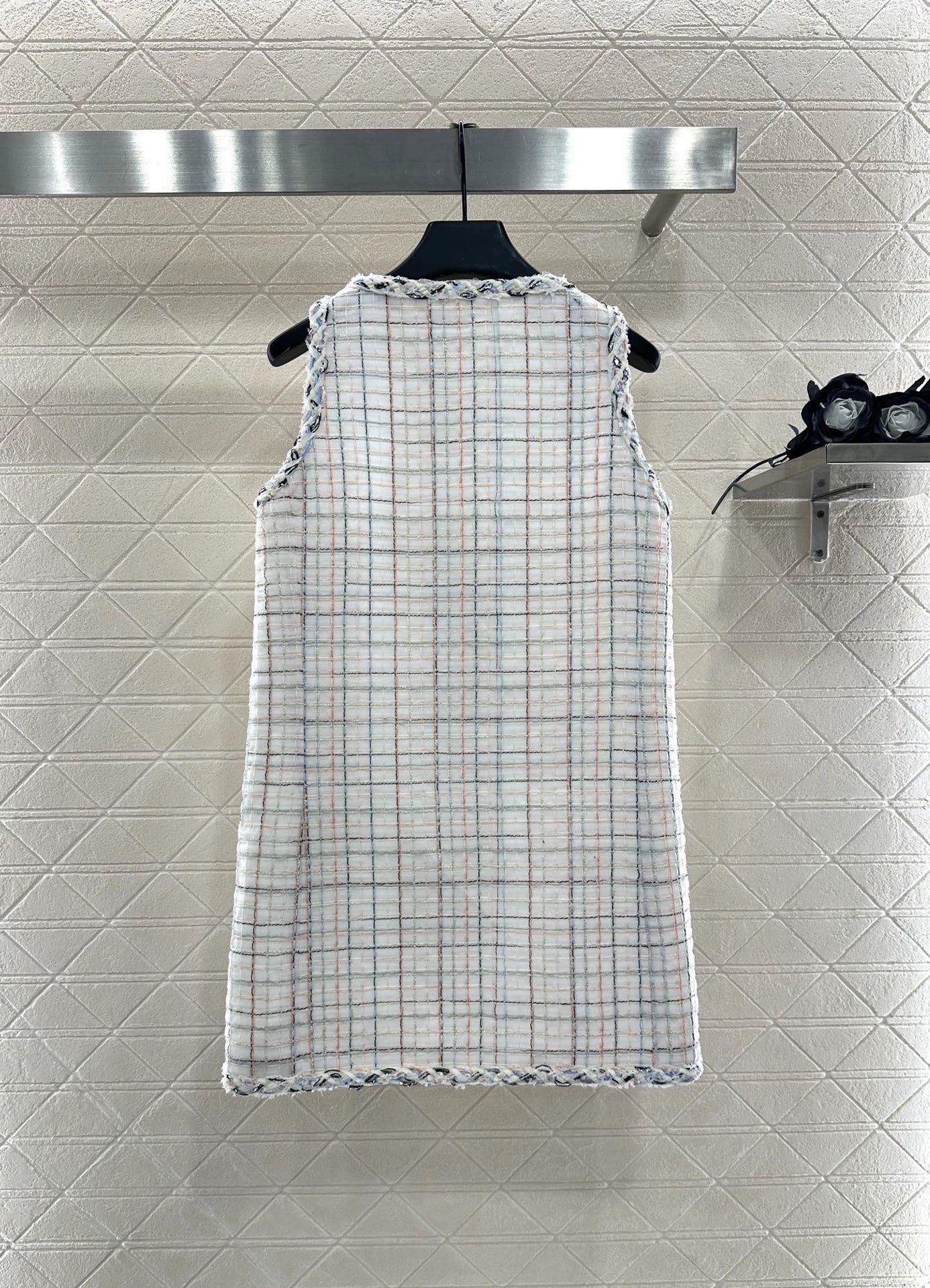 25fw Woven dress with tied edges, vest skirt