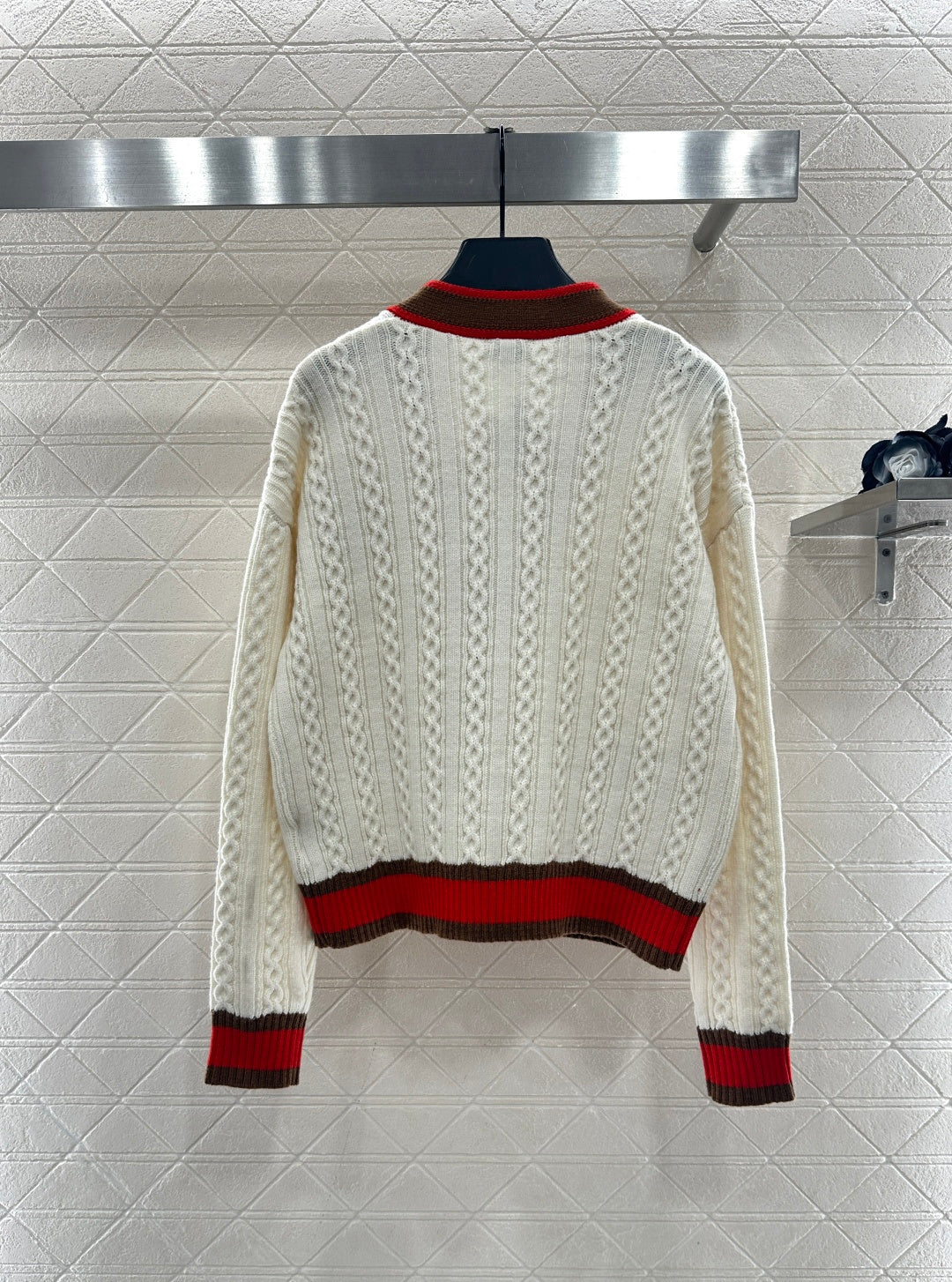 Embroidered Badge Knit Cardigan