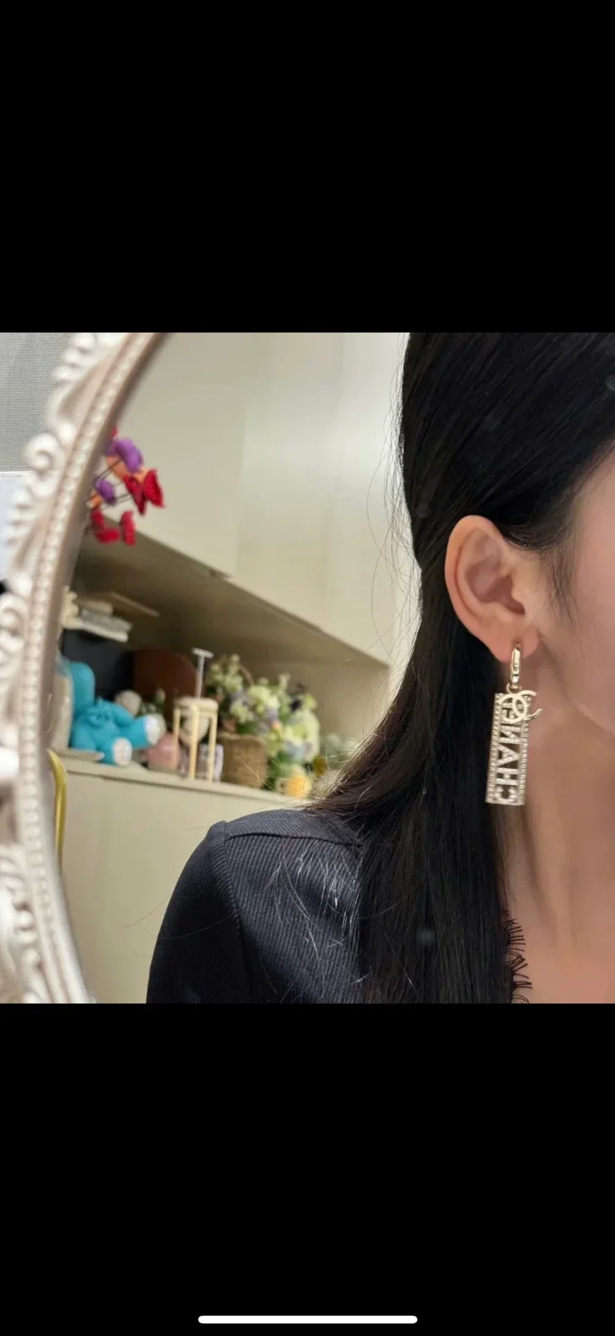 Full diamond letter earrings