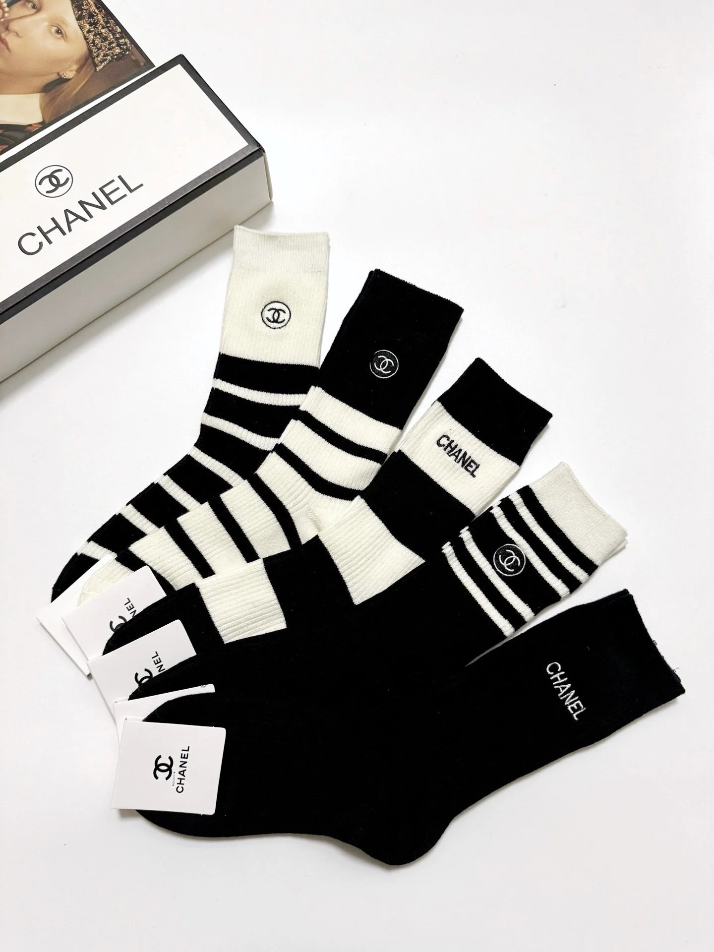 Classic Embroidered Cotton Socks