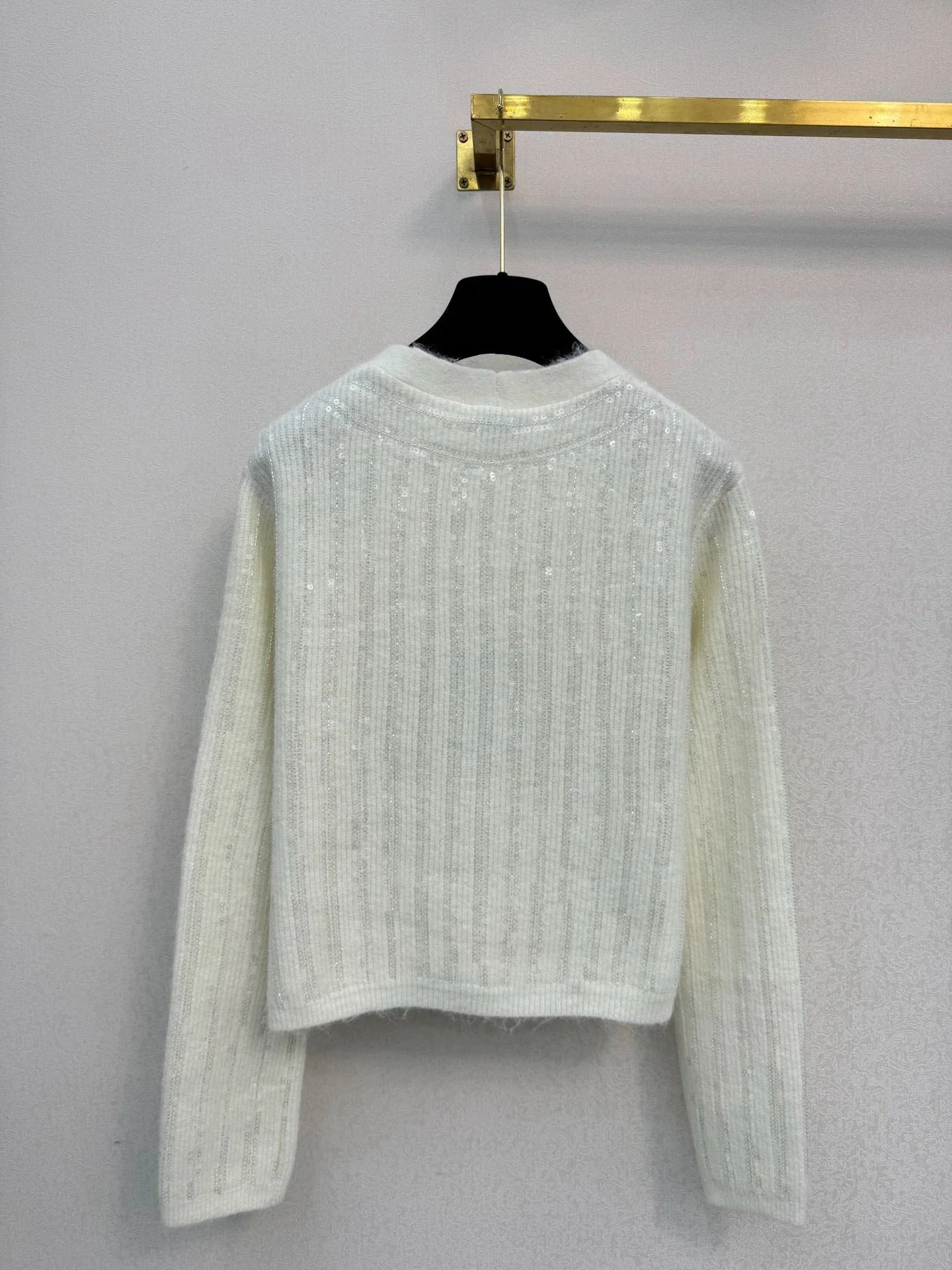 White knitted cardigan