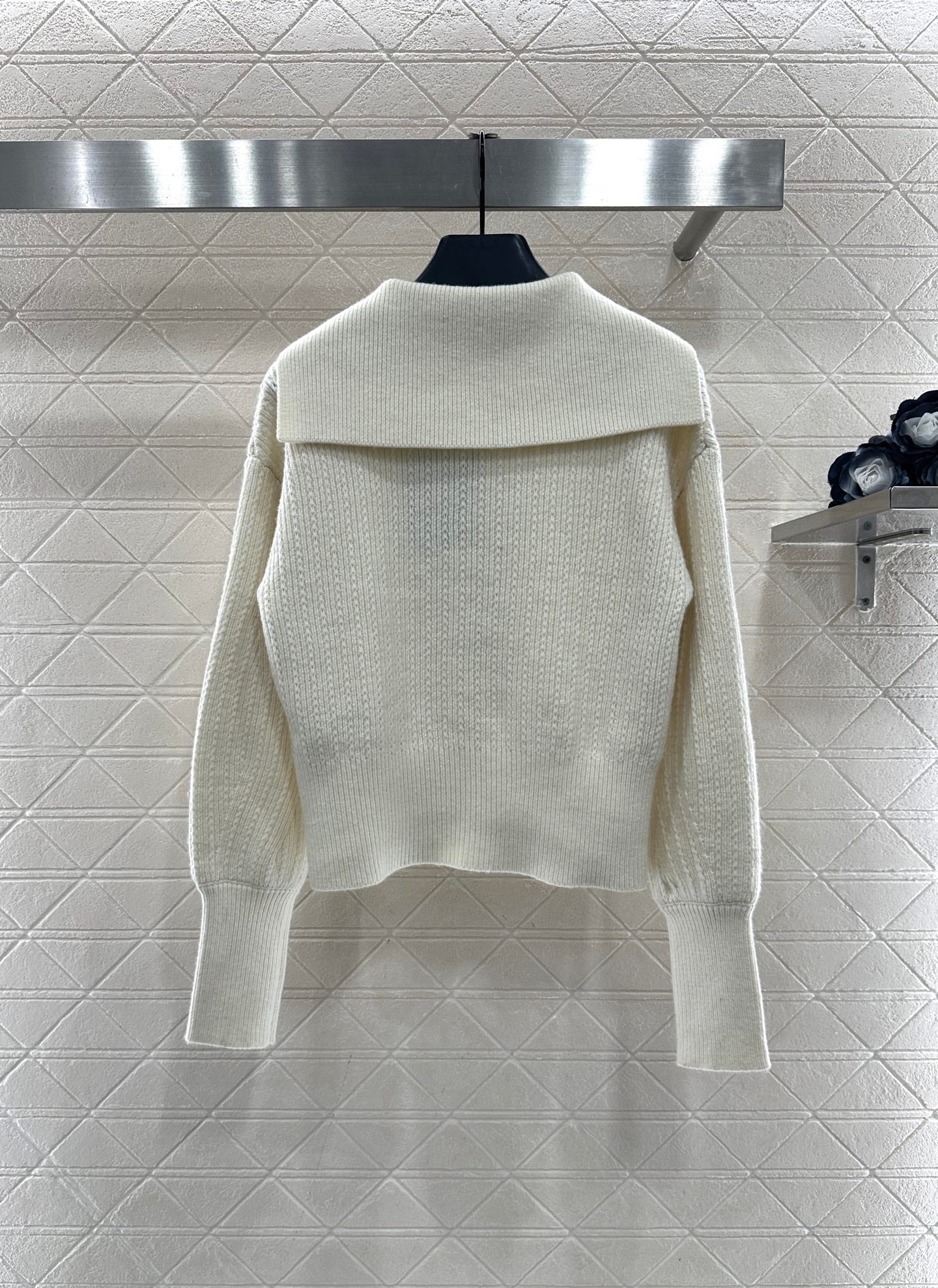 Collar zipper knitted jacket