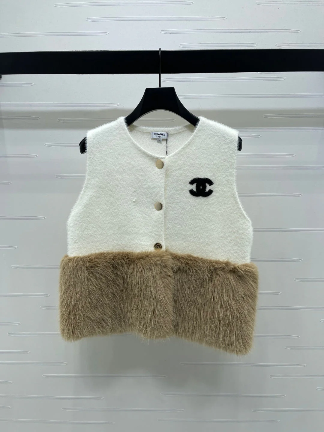 Patchwork plush vest