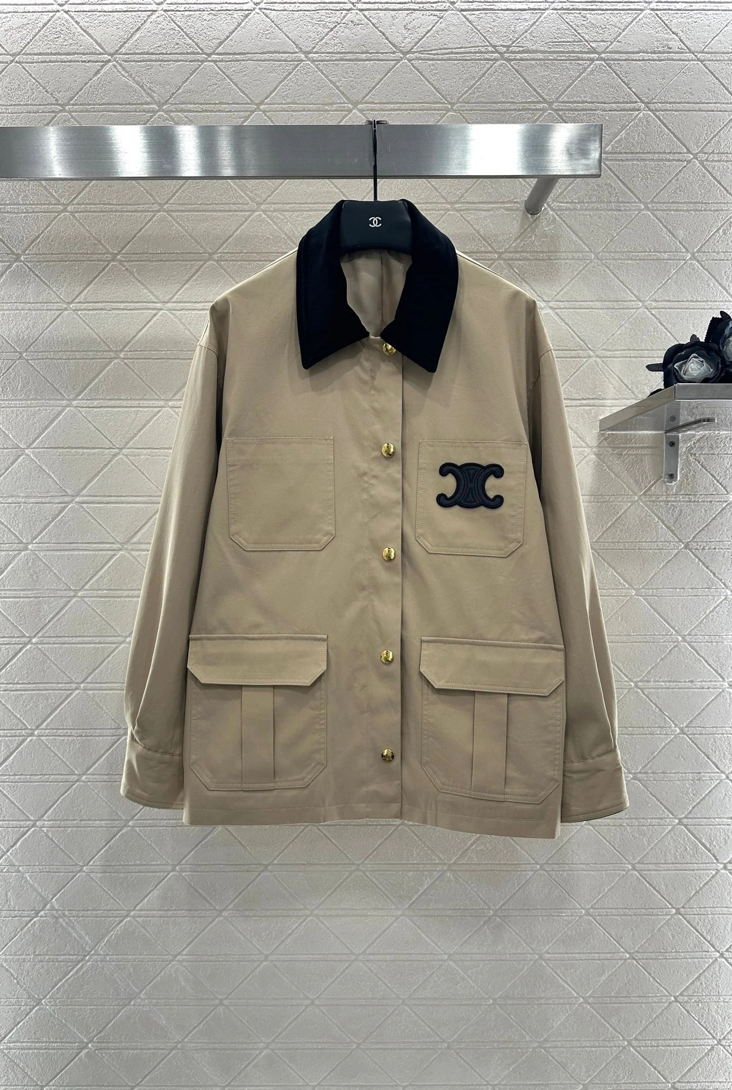 25fw Corduroy collar contrasting coat