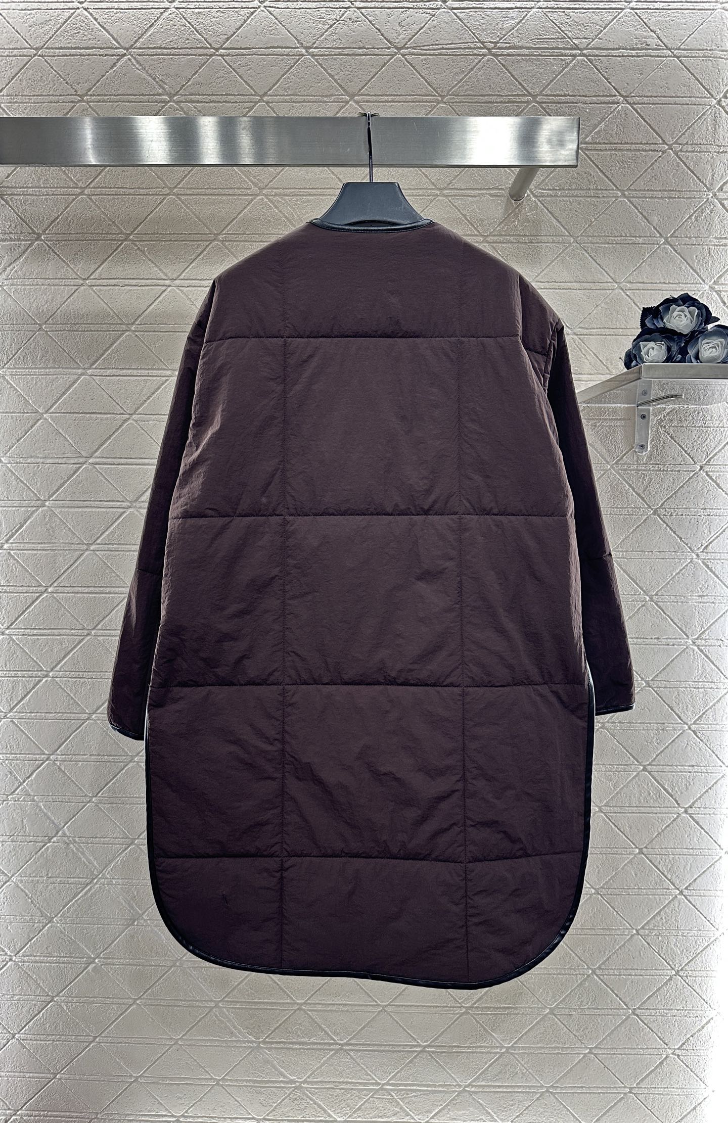 25fw new round neck oblique lapel cotton jacket