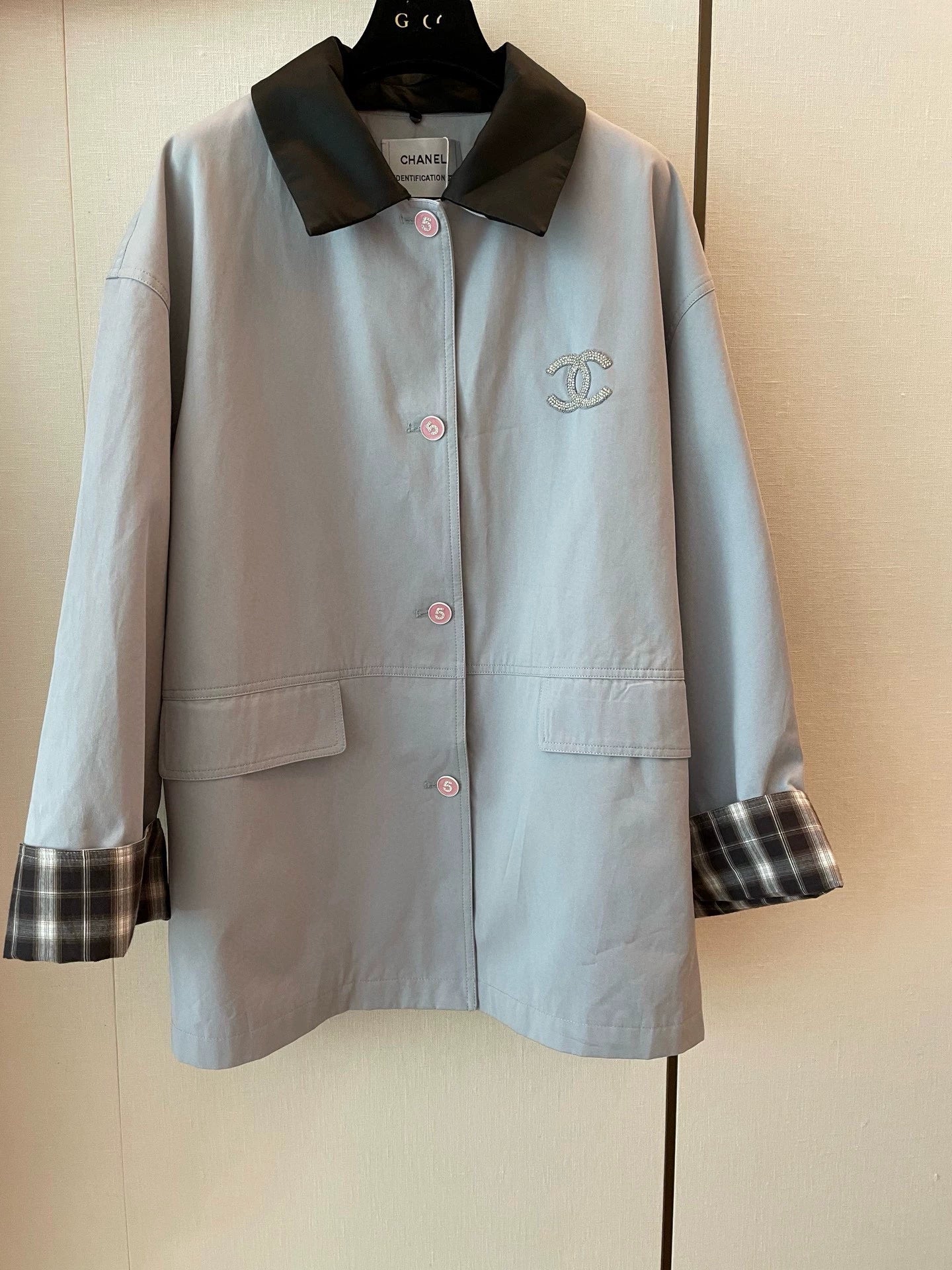 25fw Color blocked lapel windbreaker jacket (vintage series)