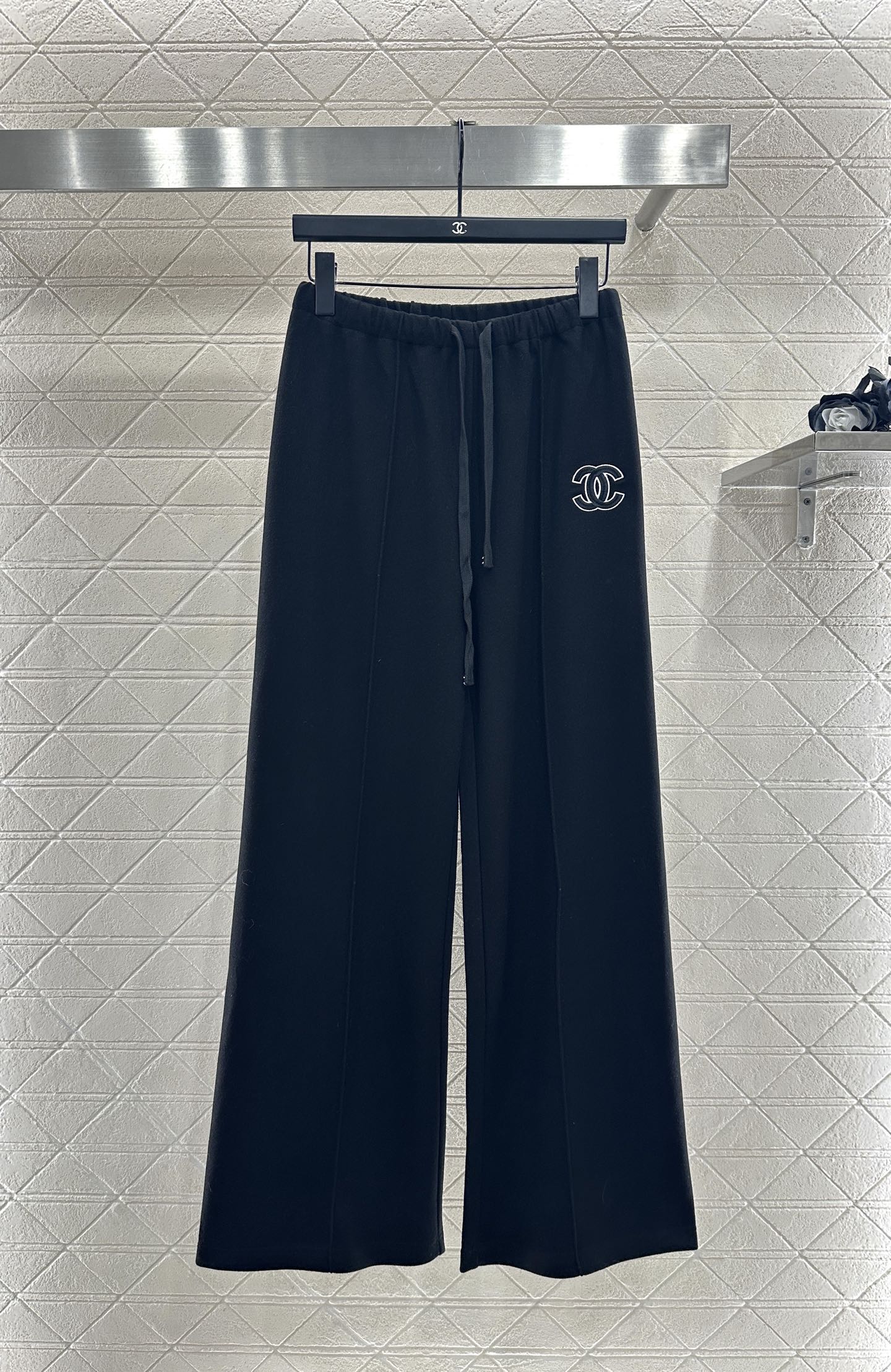 High waisted drawstring wide leg pants