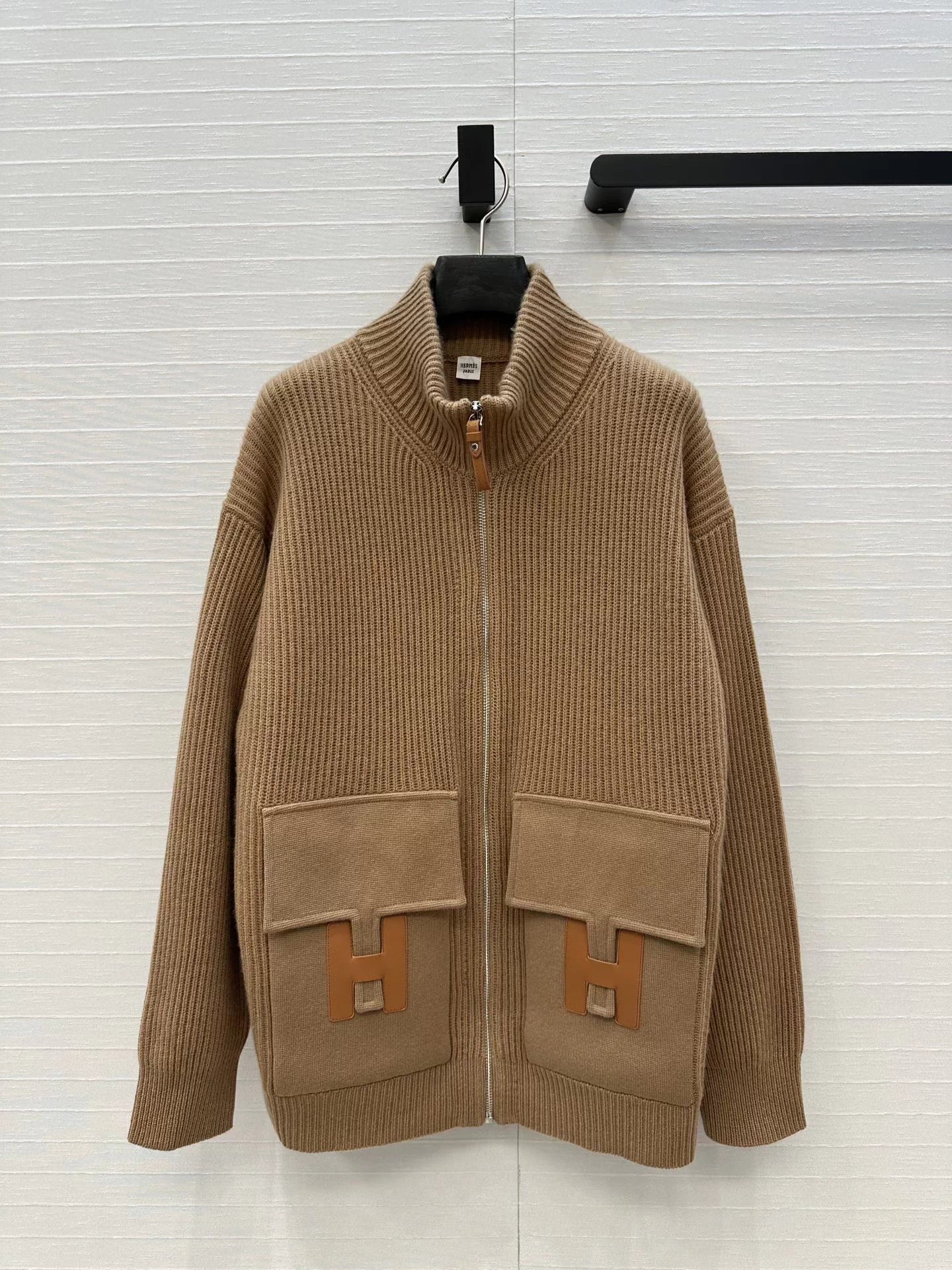 25fw new cashmere knitted zipper jacket