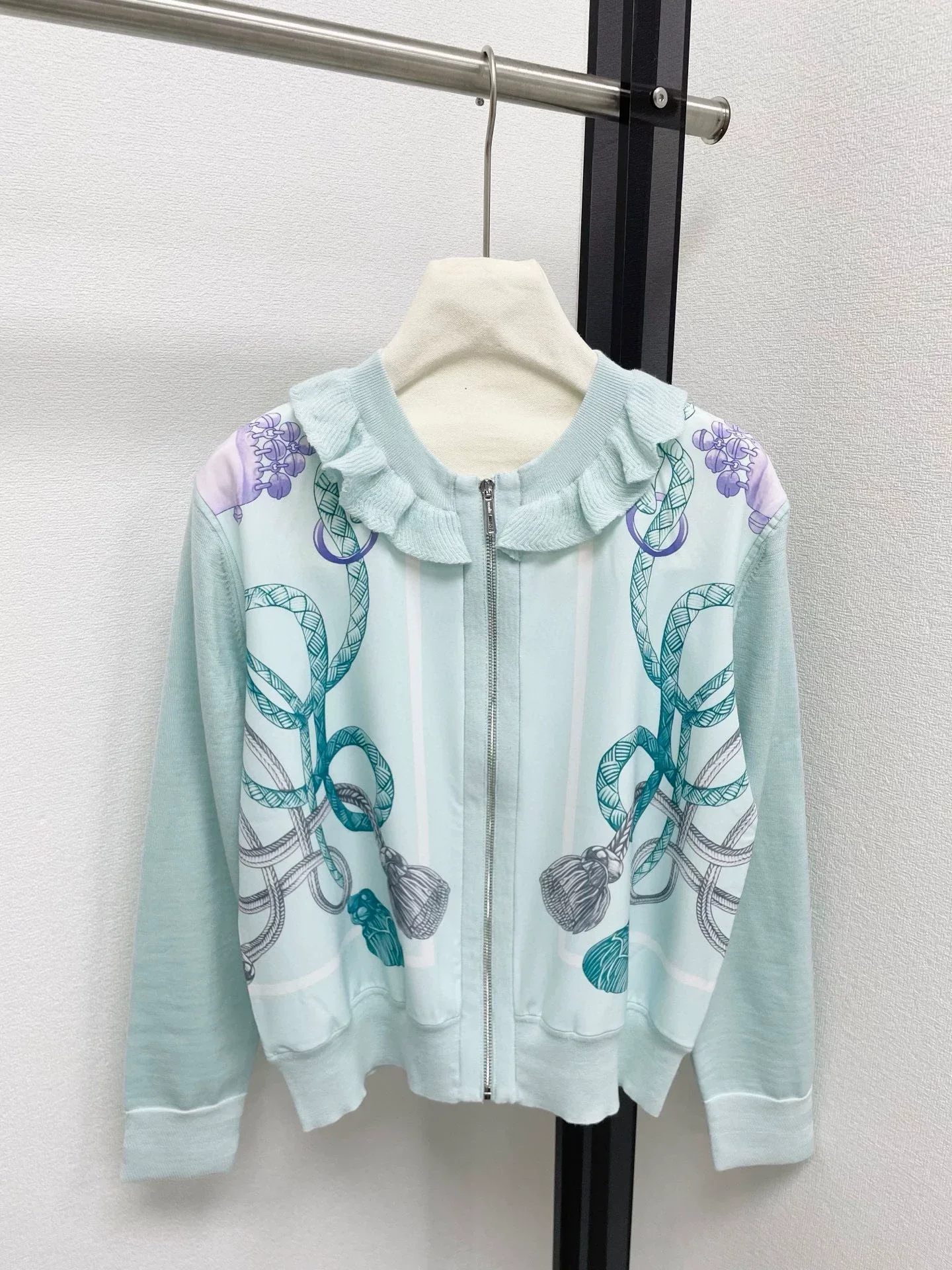 Rope jacquard cardigan