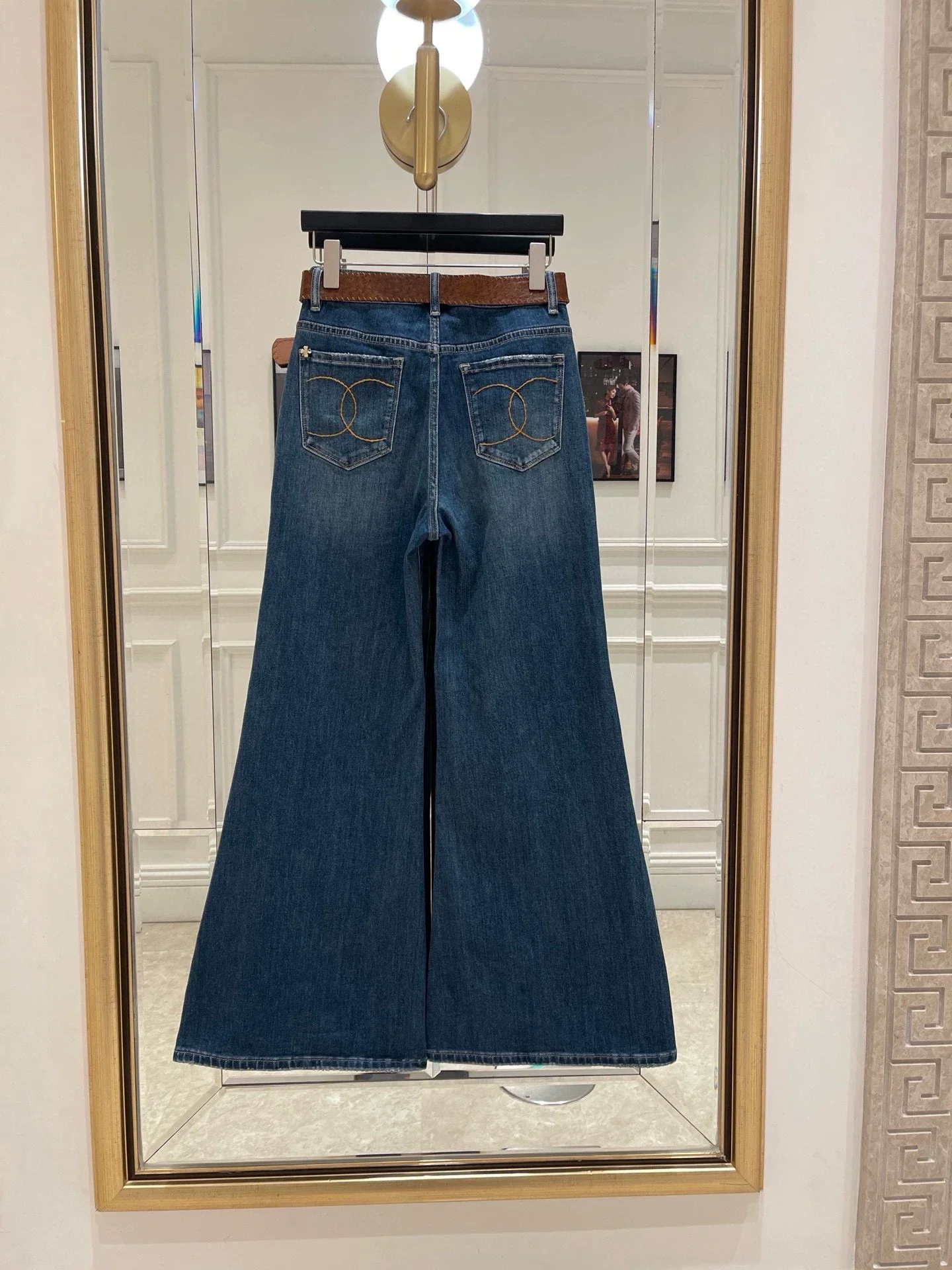 High waisted slightly flared jeans