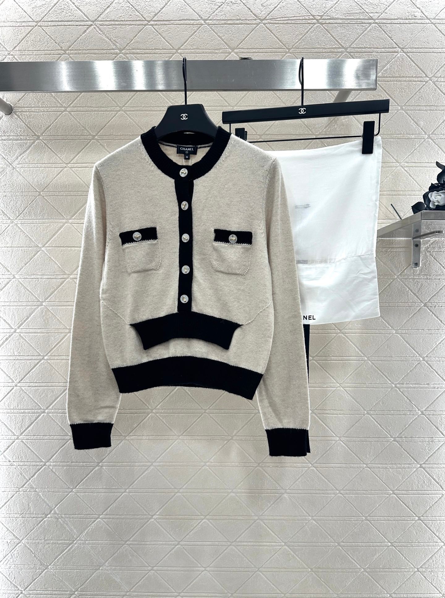 25fw Color blocking pocket sweater