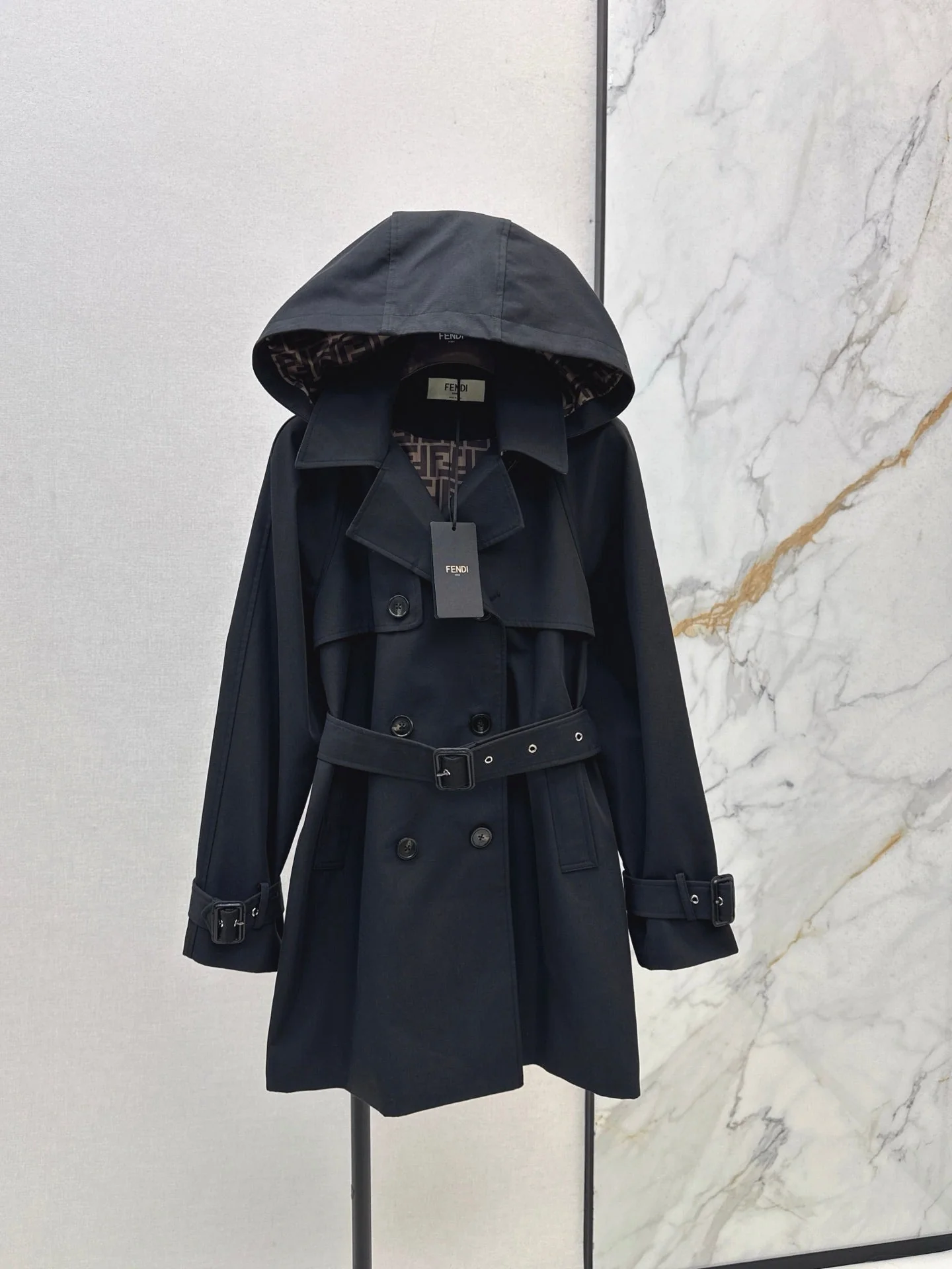 25fw new lapel belt windbreaker jacket