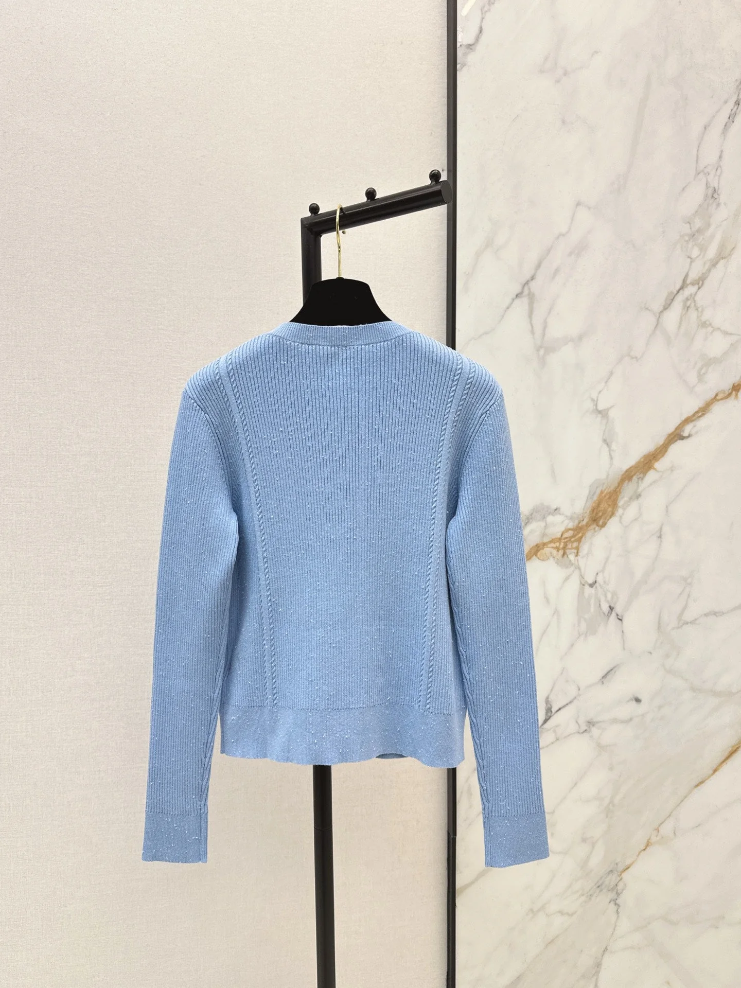 Snowflake yarn jacquard knit cardigan