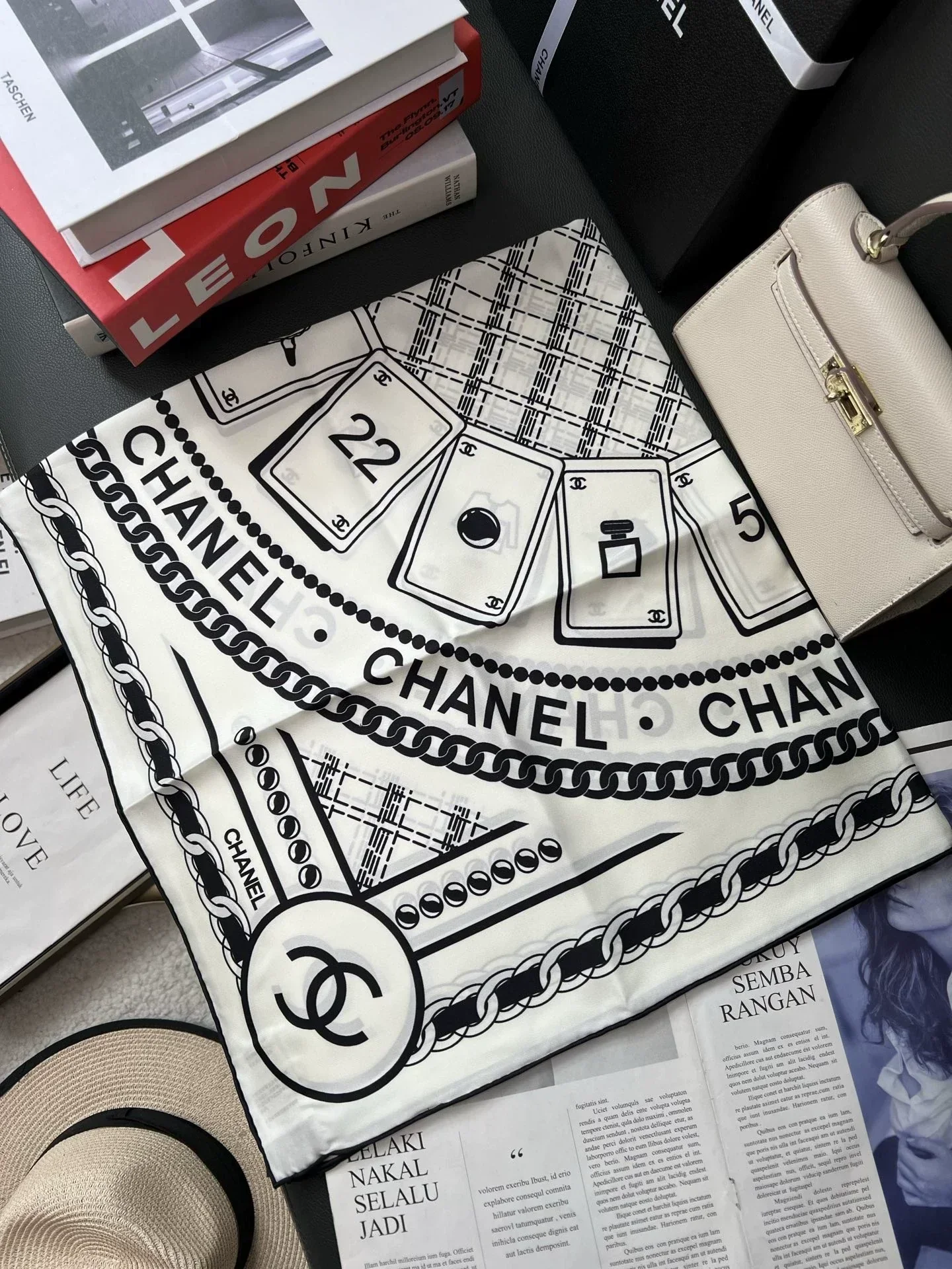 Black and White Cards Tessellations Scarves