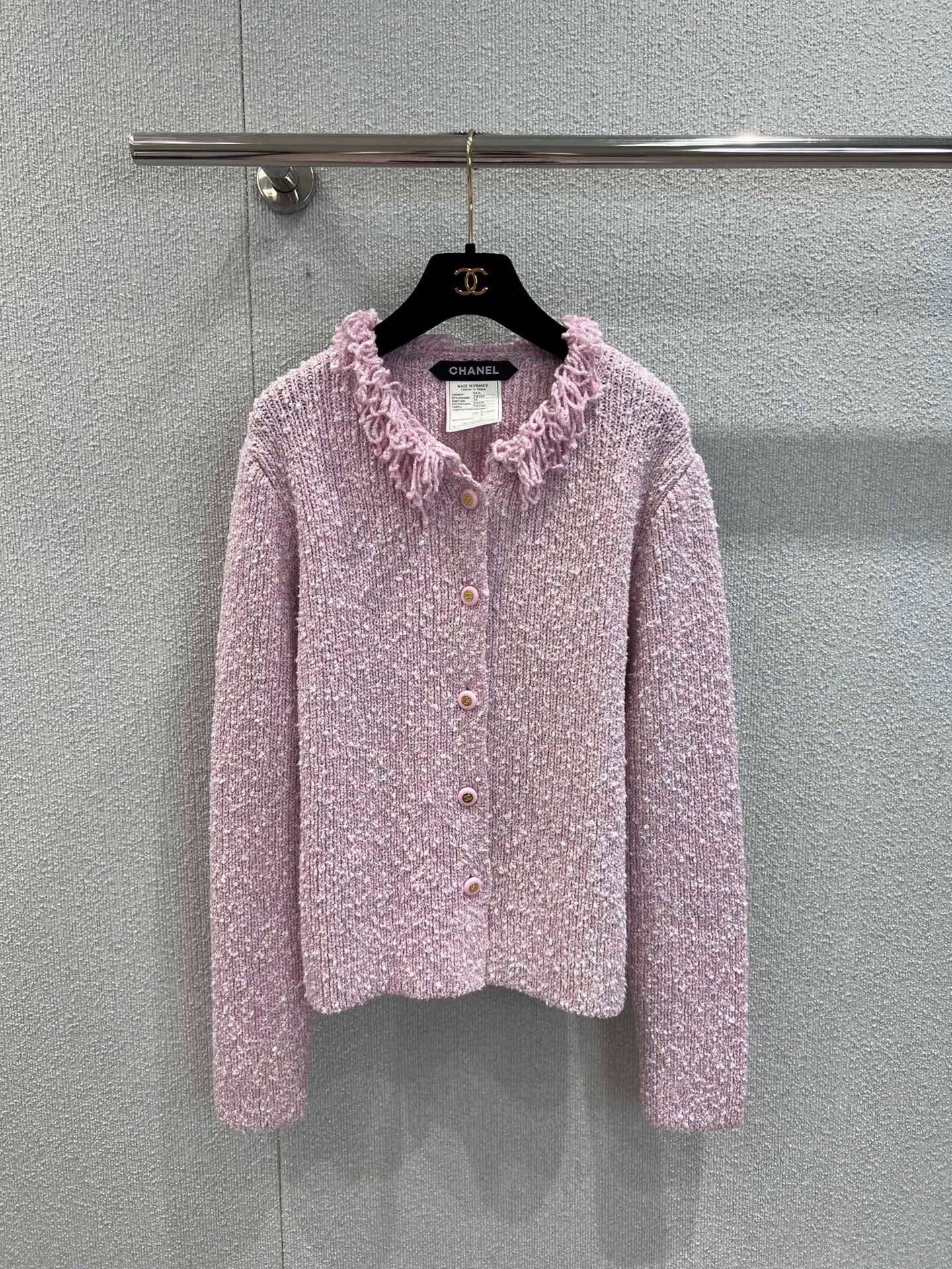 25fw Tassel collar dopamine knit cardigan